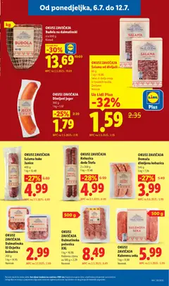 OKUSI ZAVIČAJA, Dalmatinska, pečenica, XXL, 1 kg = 16.98, Redovna cijena, za 100 g = 2.29, Narezak - Pregled kataloga iz trgovine Lidl, vrijedi od 06.07.2026 | Stranica: 7