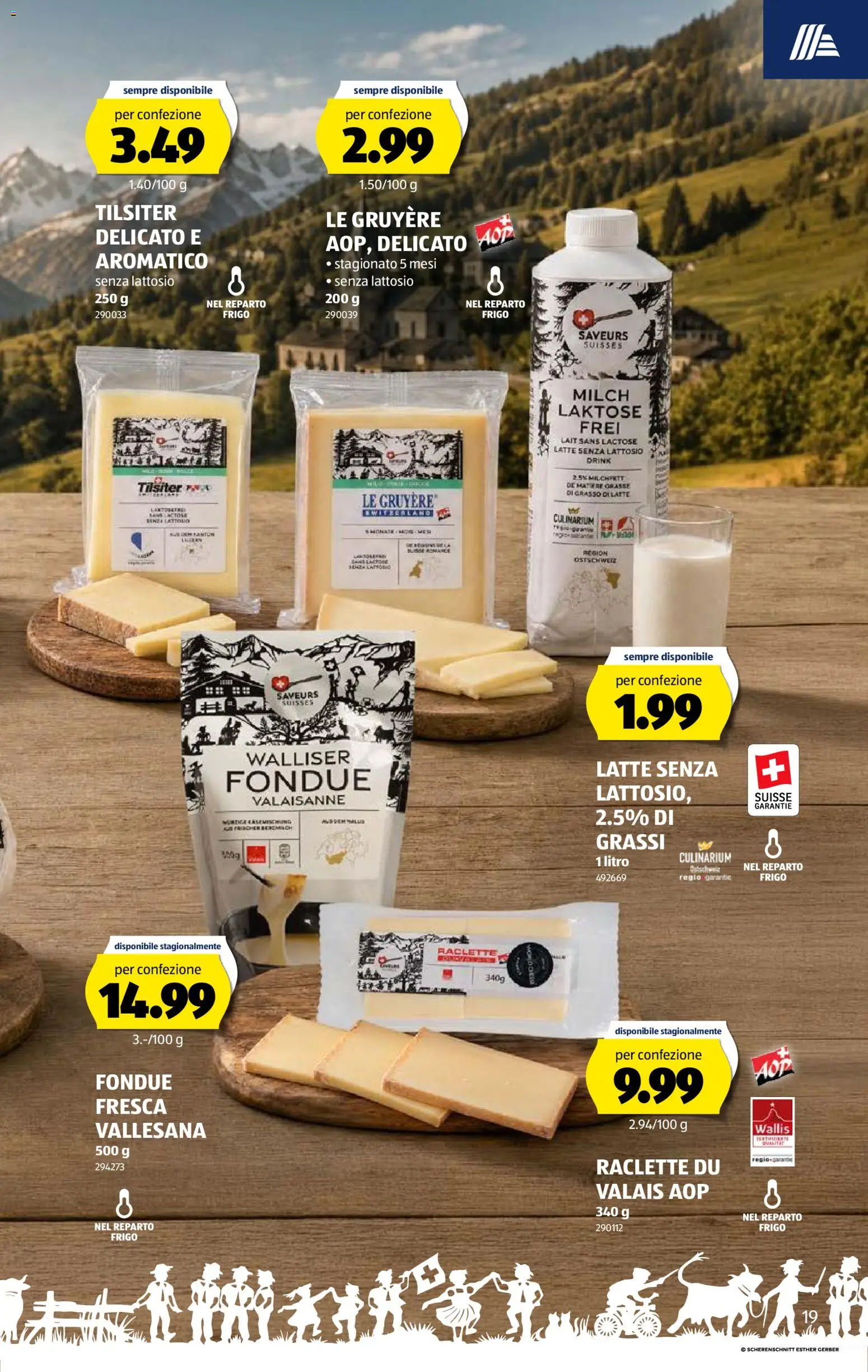 Aldi aktionen IT – gültig ab 22.10.2026 | Seite: 19 | Produkte: Milch, Raclette, Fondue