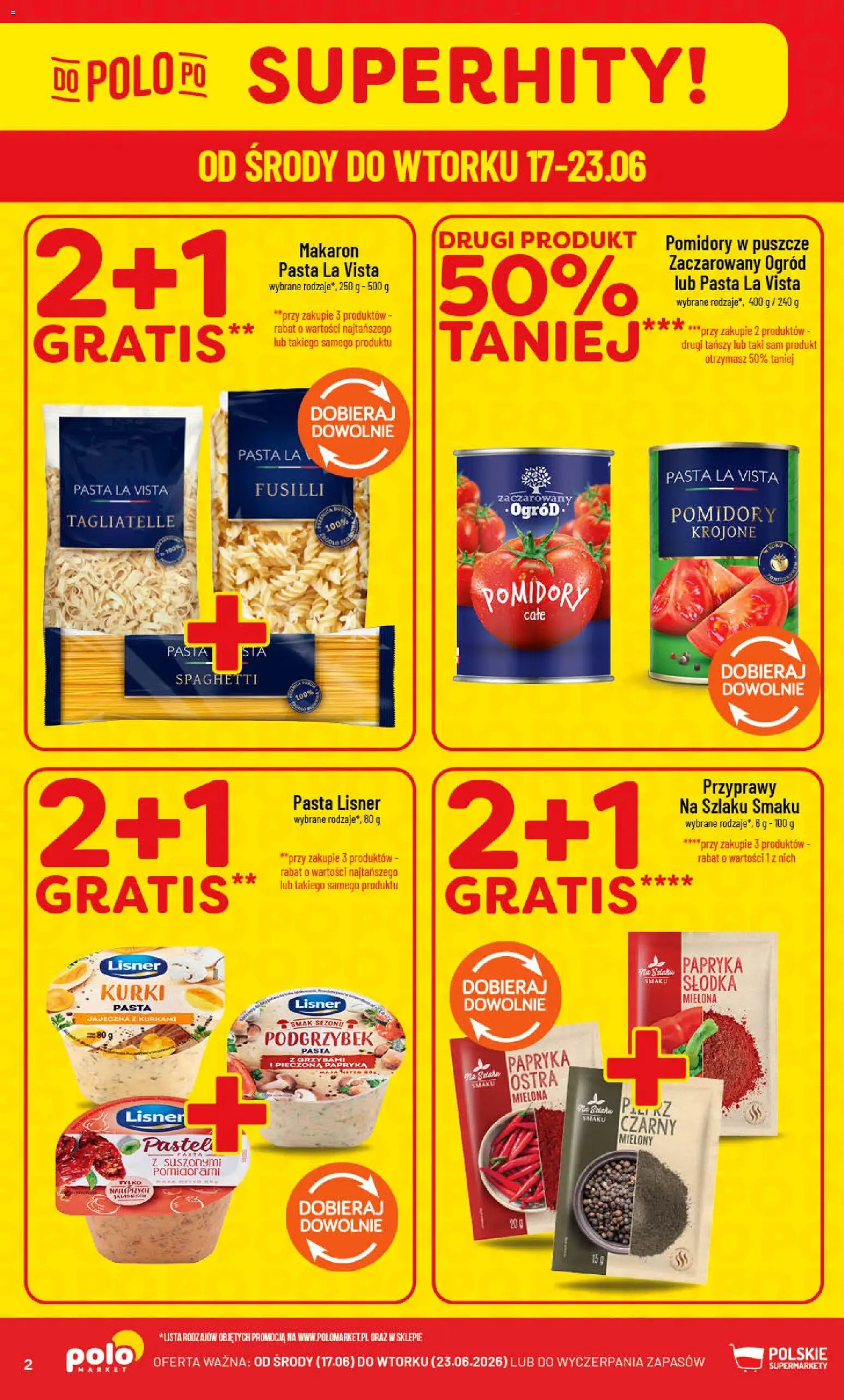 POLOmarket gazetka od 17.06.2026 | Strona: 2 | Produkty: Papryka, Tagliatelle, Makaron, Przyprawy