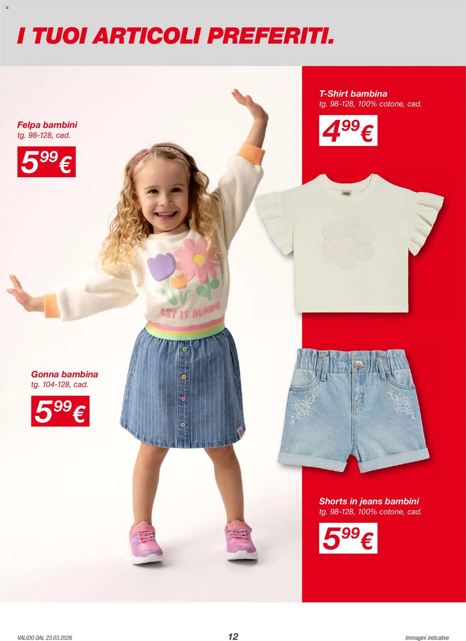 Volantino KiK del 23.03.2026 | Pagina: 12 | Prodotti: Felpa, Gonna, Jeans
