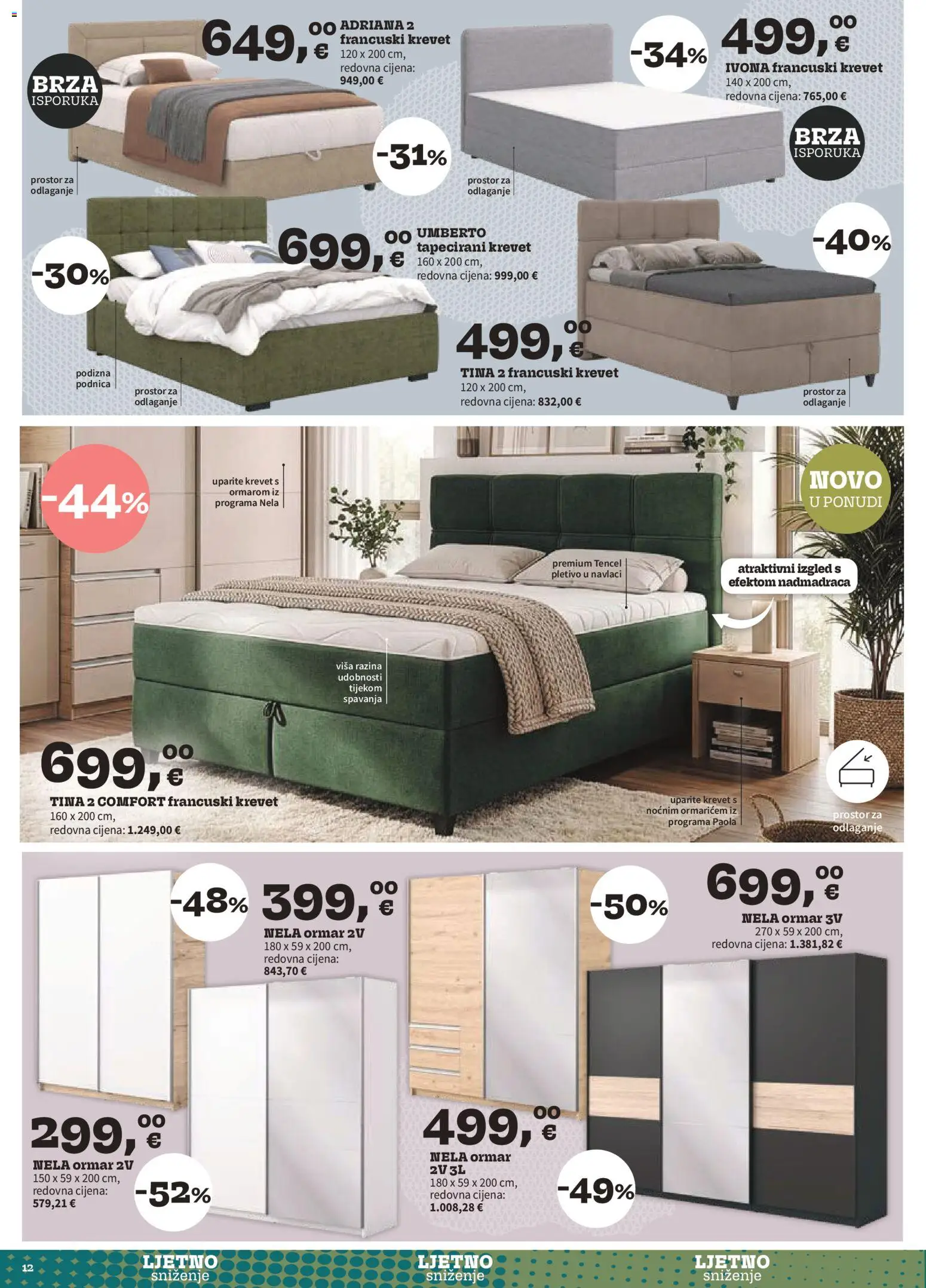 Prima katalog | vrijedi od 01.08.2026 | Stranica: 12 | Proizvodi: Krevet, Ormar, Francuski krevet