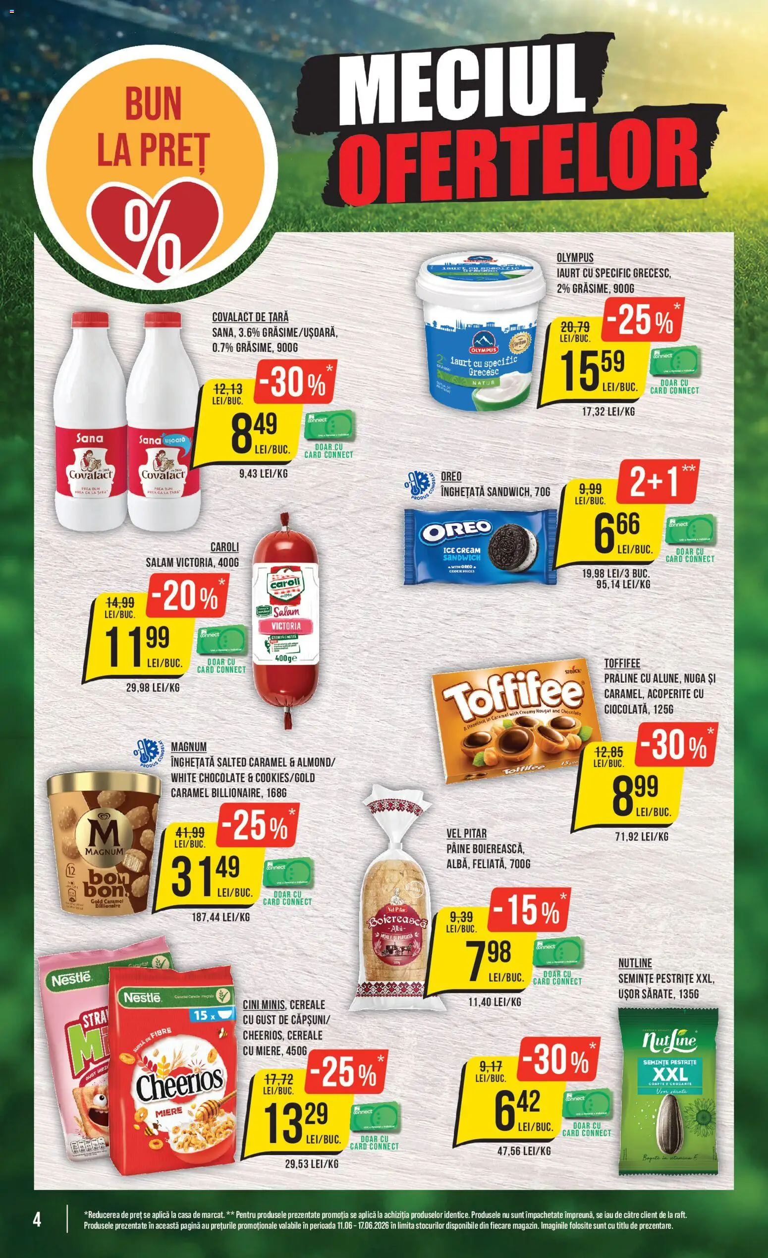 Noul catalog Mega Image – valabil de la 11.06.2026 | Pagină: 4 | Produse: Tırnak makası, Pâine, Cereale, Înghețată
