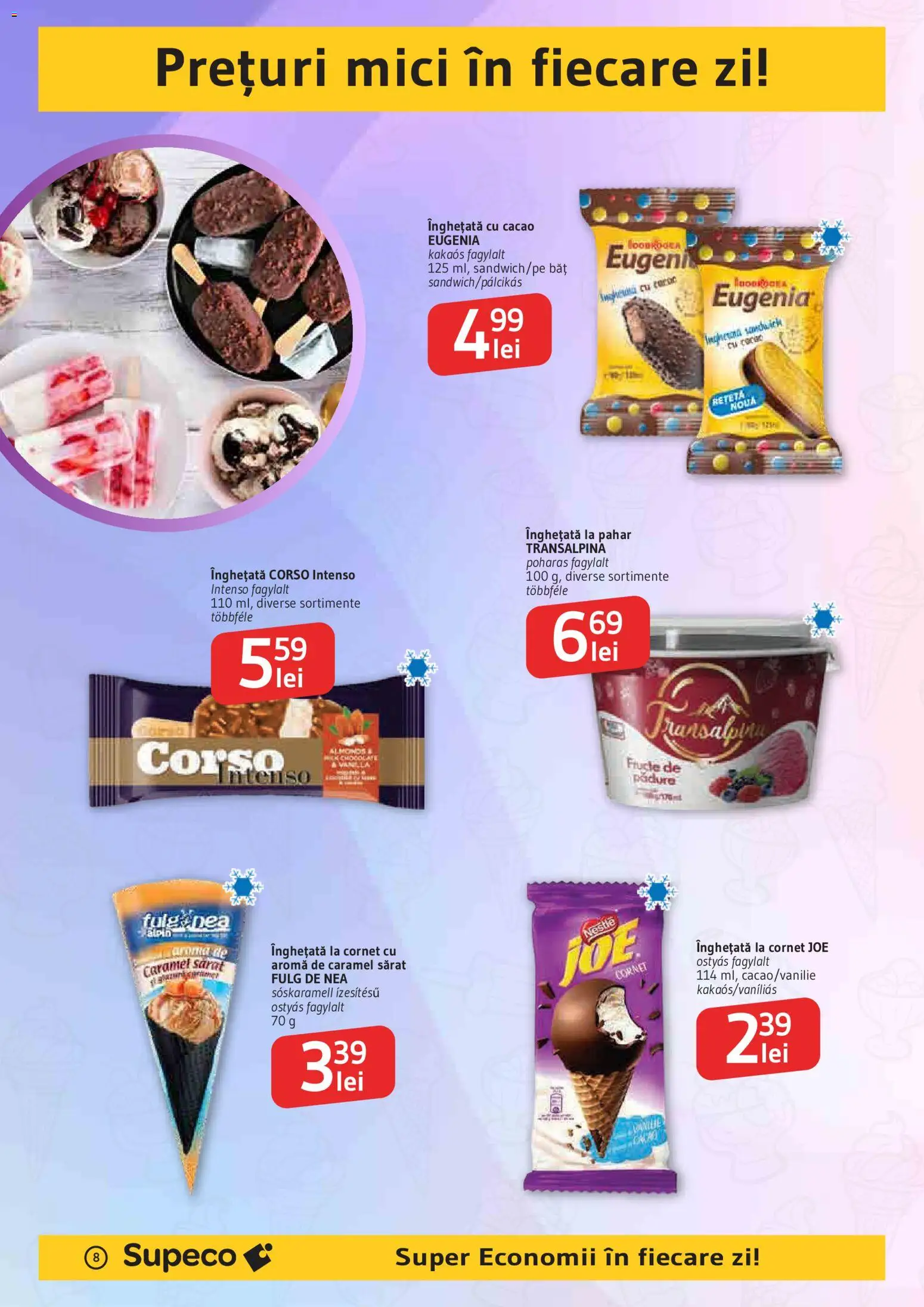 Noul catalog Supeco – valabil de la 27.08.2026 | Pagină: 8 | Produse: Mici, Cacao, Înghețată