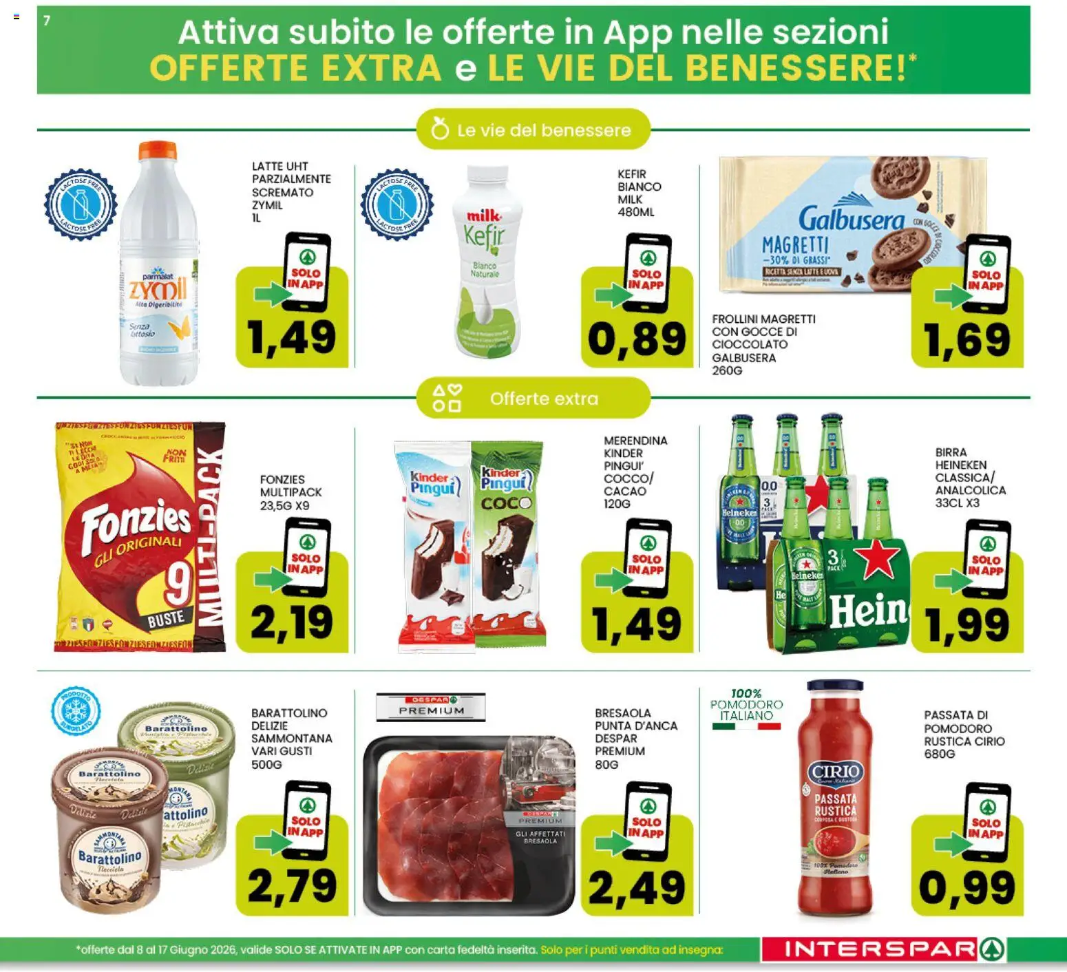 Volantino Interspar del 08.06.2026 | Pagina: 7 | Prodotti: Cioccolato, Pomodoro, Cacao, Frollini