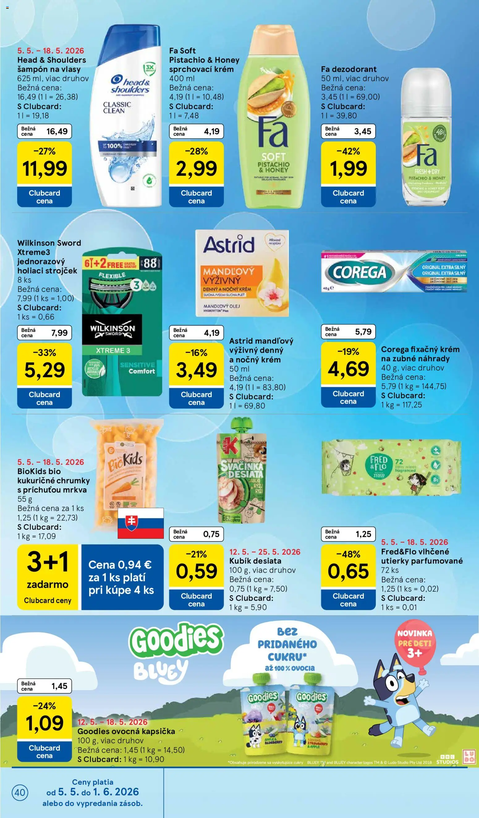Nové Tesco akcie – leták je platný od 13.05.2026 | Strana: 40 | Produkty: Strojček, Holiaci strojček, Olej, Mandľový olej