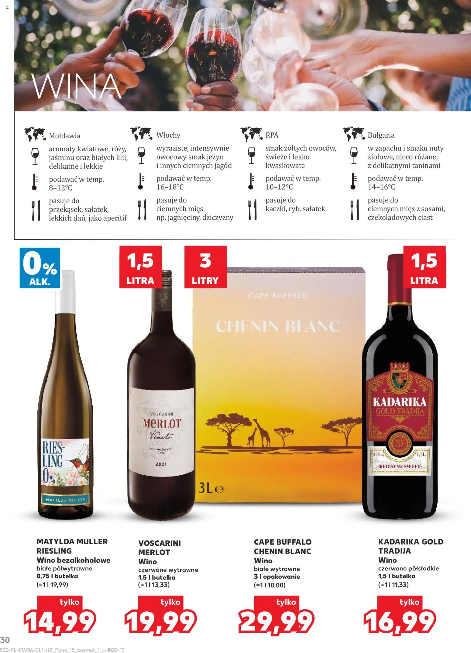 Kaufland Polsko leták - Barek od 03.09.2026 | Strana: 30 | Produkty: Merlot, Riesling