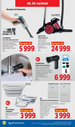 CLEANMAXX 2 az 1-ben akkus porszívó, Praktikus szívó és fúvó funkcióval, Részítő szívófejjel, kefe-, tartozékokkal, és 2 fúvócsővel, Mosható EPA szűrővel, Lítium-ion akku: 1200 mAh, /db - amely érvényes a következő dátumtól: 2026.06.25. | Oldal: 54