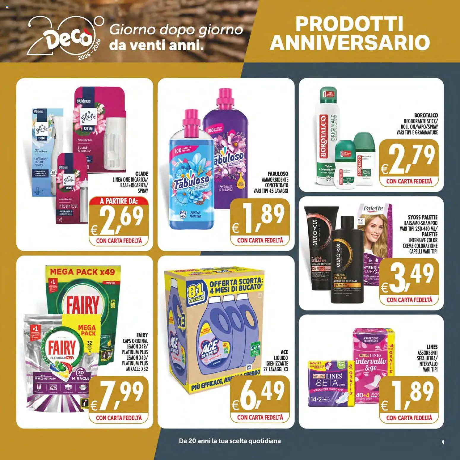 Volantino Decò del 22/09/2026 | Pagina: 9 | Prodotti: Shampoo, Ammorbidente, Colorazione capelli, Lavanda