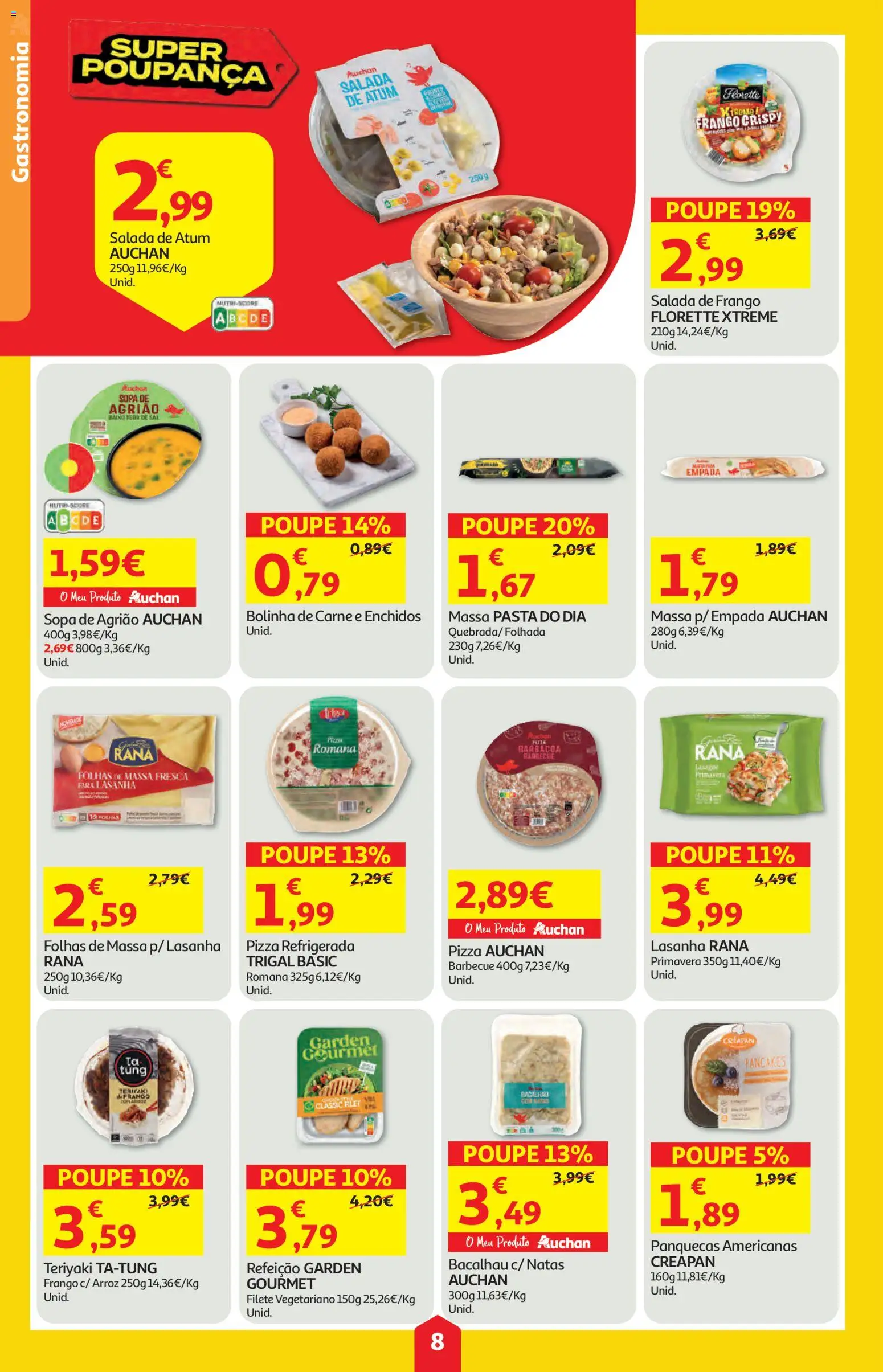 Auchan folheto │ válido de 28.05.2026 | Página: 8 | Produtos: Massa, Agrião, Natas, Salada