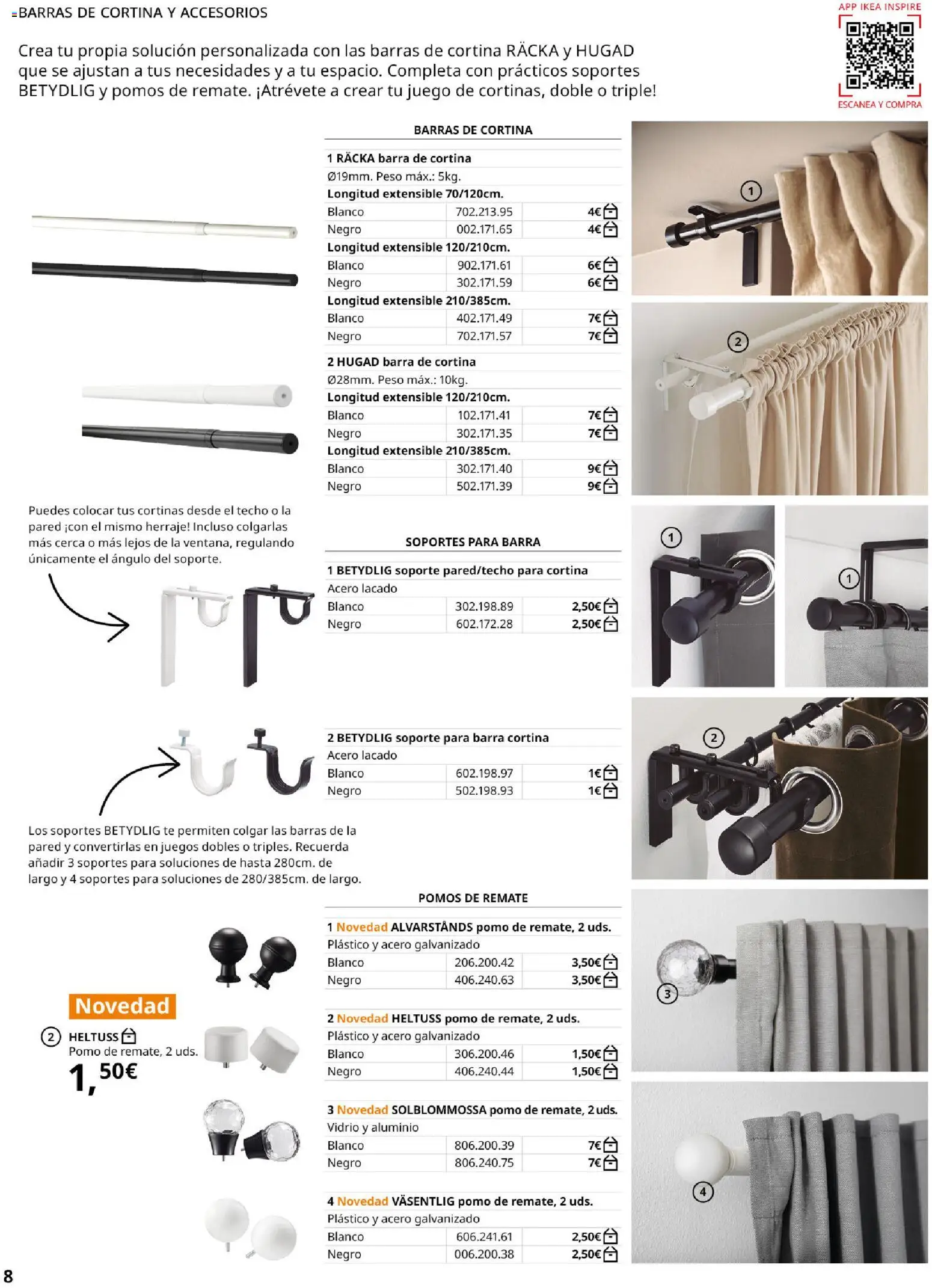 Catálogo IKEA Cortinas │ válido desde el 01/02/2026 | Página: 8 | Productos: Cortina, Té, Peso