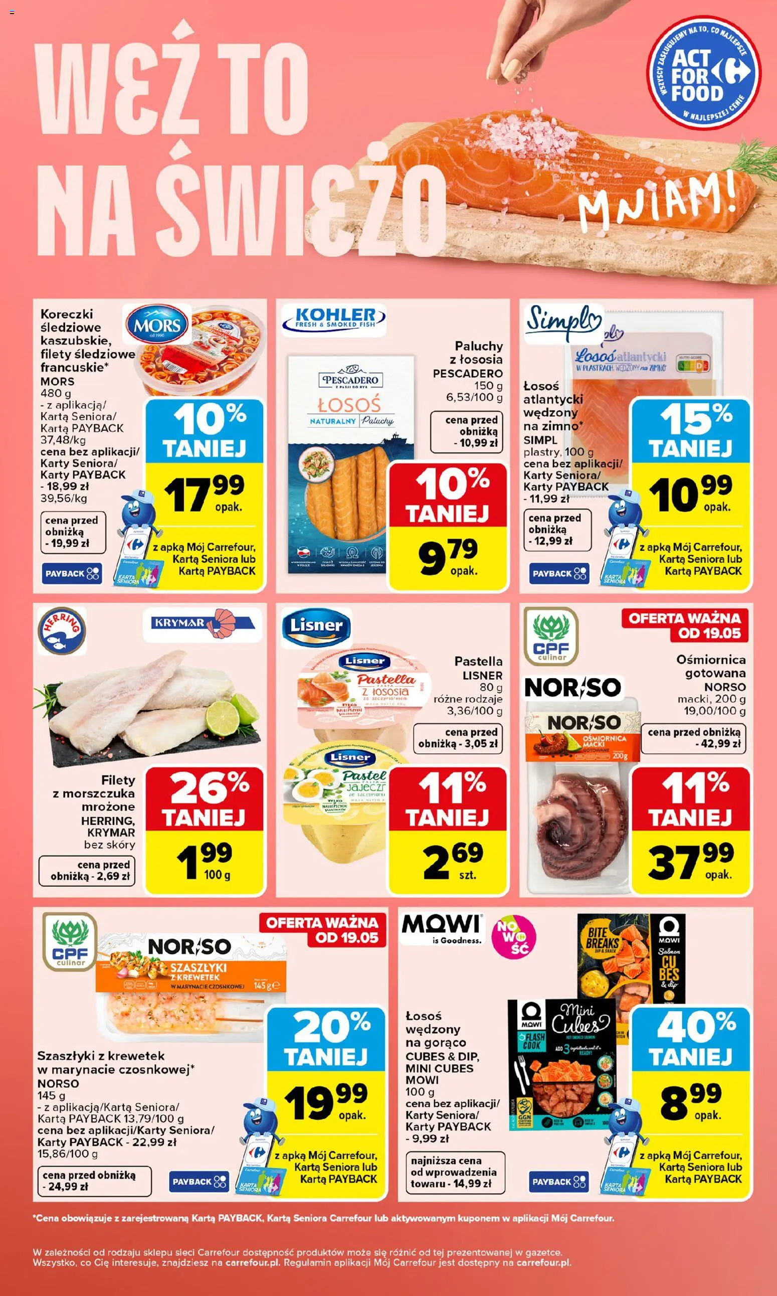 Carrefour gazetka - Weź to na świeżo od 18.05.2026 | Strona: 3 | Produkty: Karta, Łosoś atlantycki, Łosoś