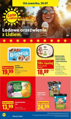 Pogląd oferty "Lody Big Milk, śmietankowo-czekoladowe lub jagodowe" - ważna od 30.07.2026 | Strona: 72