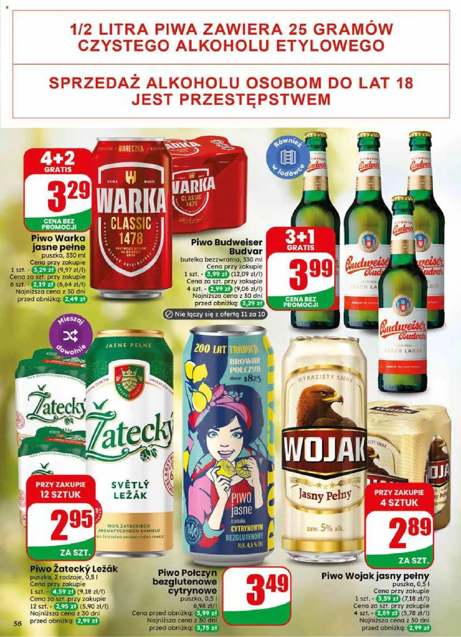 Dino gazetka od 10.06.2026 | Strona: 56 | Produkty: Leżak, Warka, Piwo Warka, Piwo