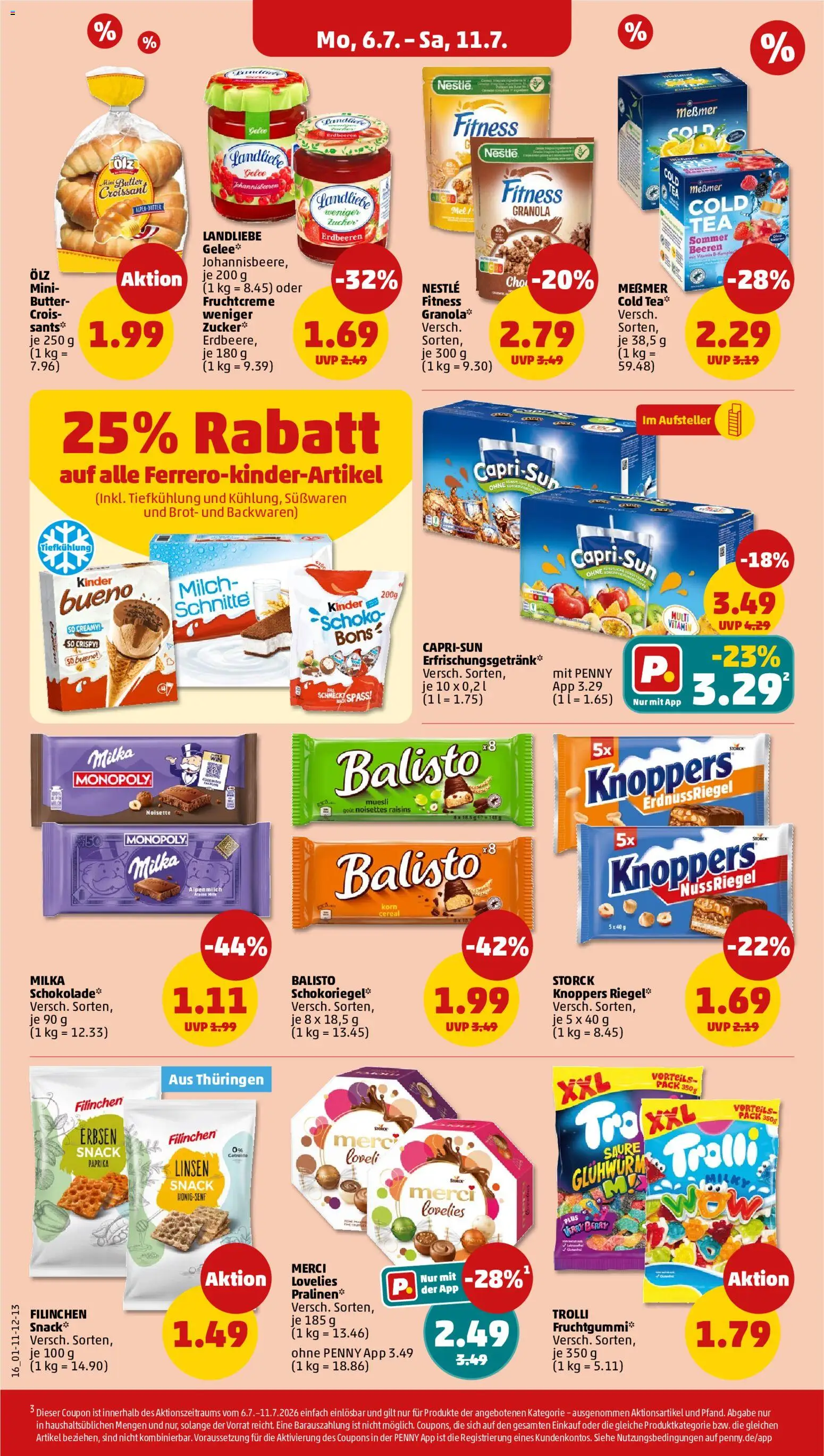 Penny Prospekt – gültig ab 06.07.2026 | Seite: 22 | Produkte: Milch, Zucker, Knoppers, Brot