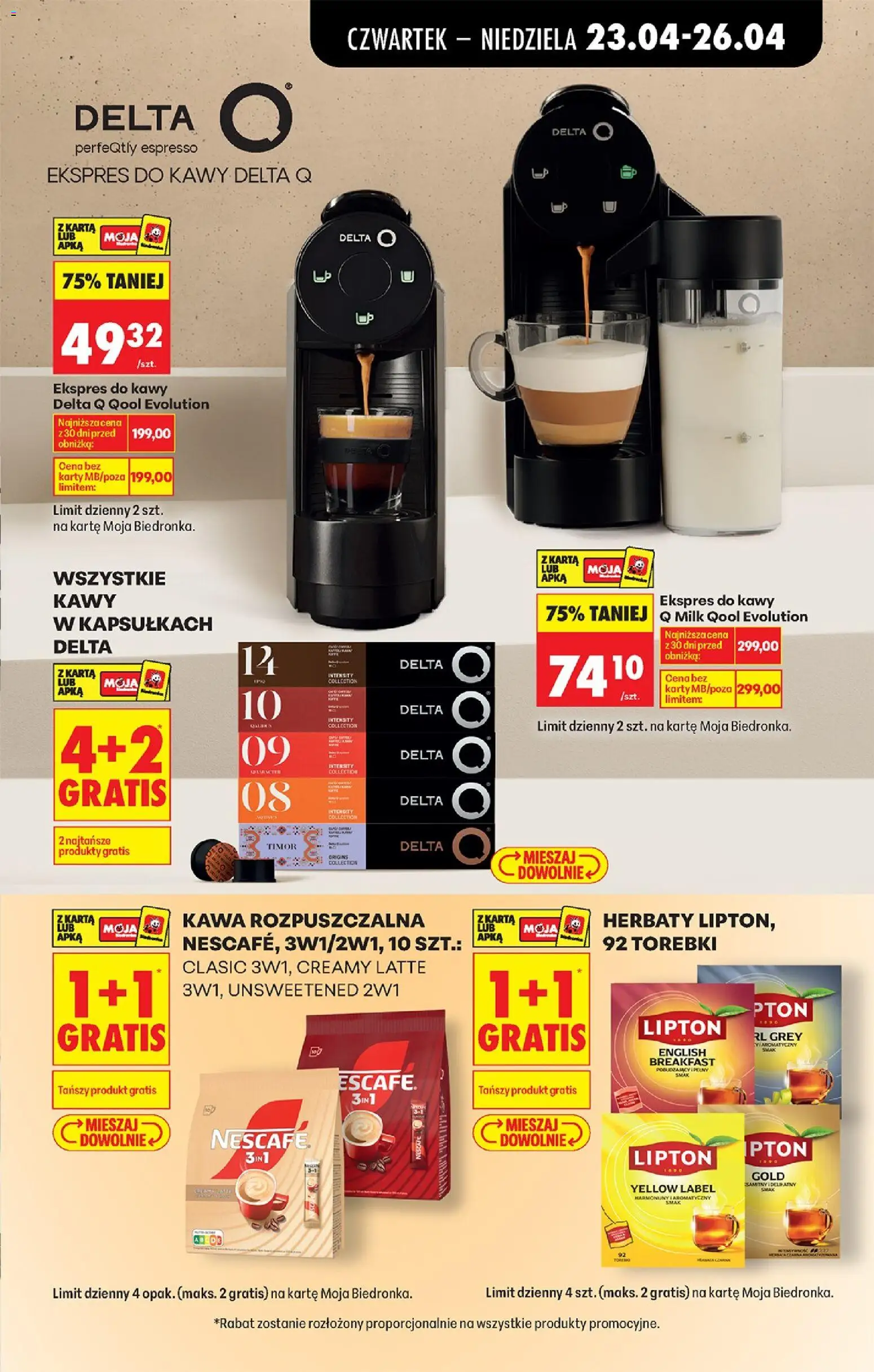 Biedronka gazetka od czwartku od 23.04.2026 | Strona: 73 | Produkty: Karta, Nescafe, Kawa, Ekspres do kawy delta