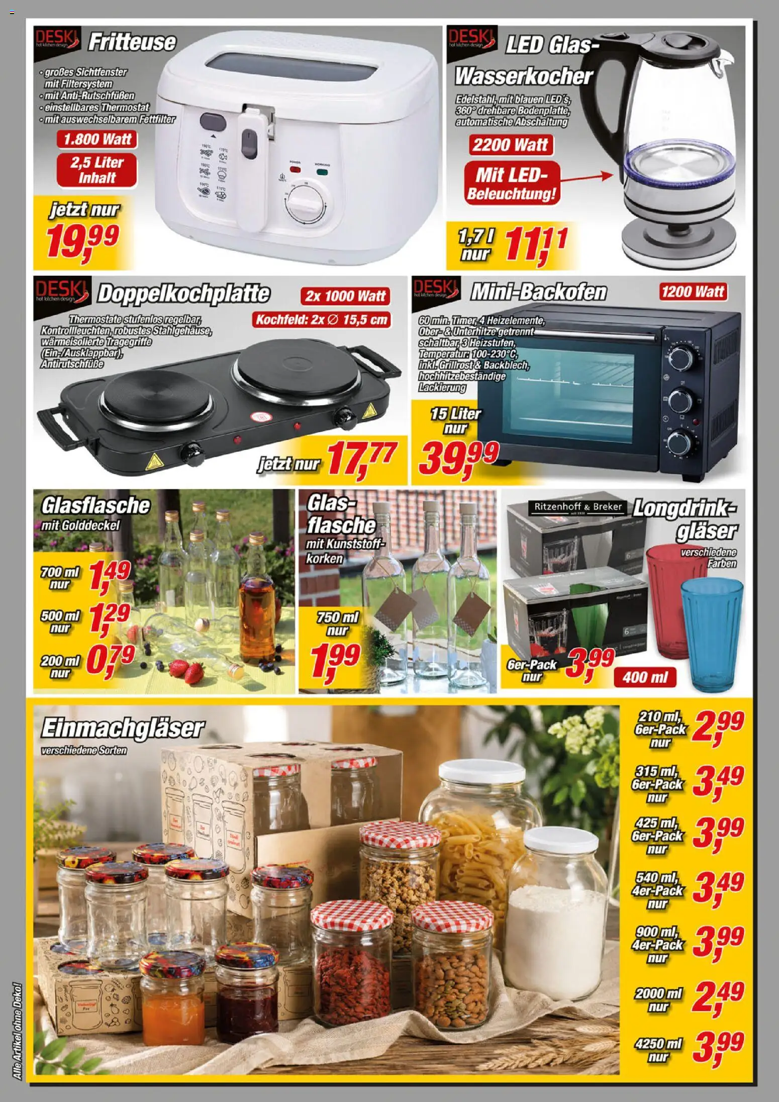 Posten Börse Prospekt – gültig ab 22.08.2026 | Seite: 4 | Produkte: Wasserkocher, Kochfeld, Fritteuse