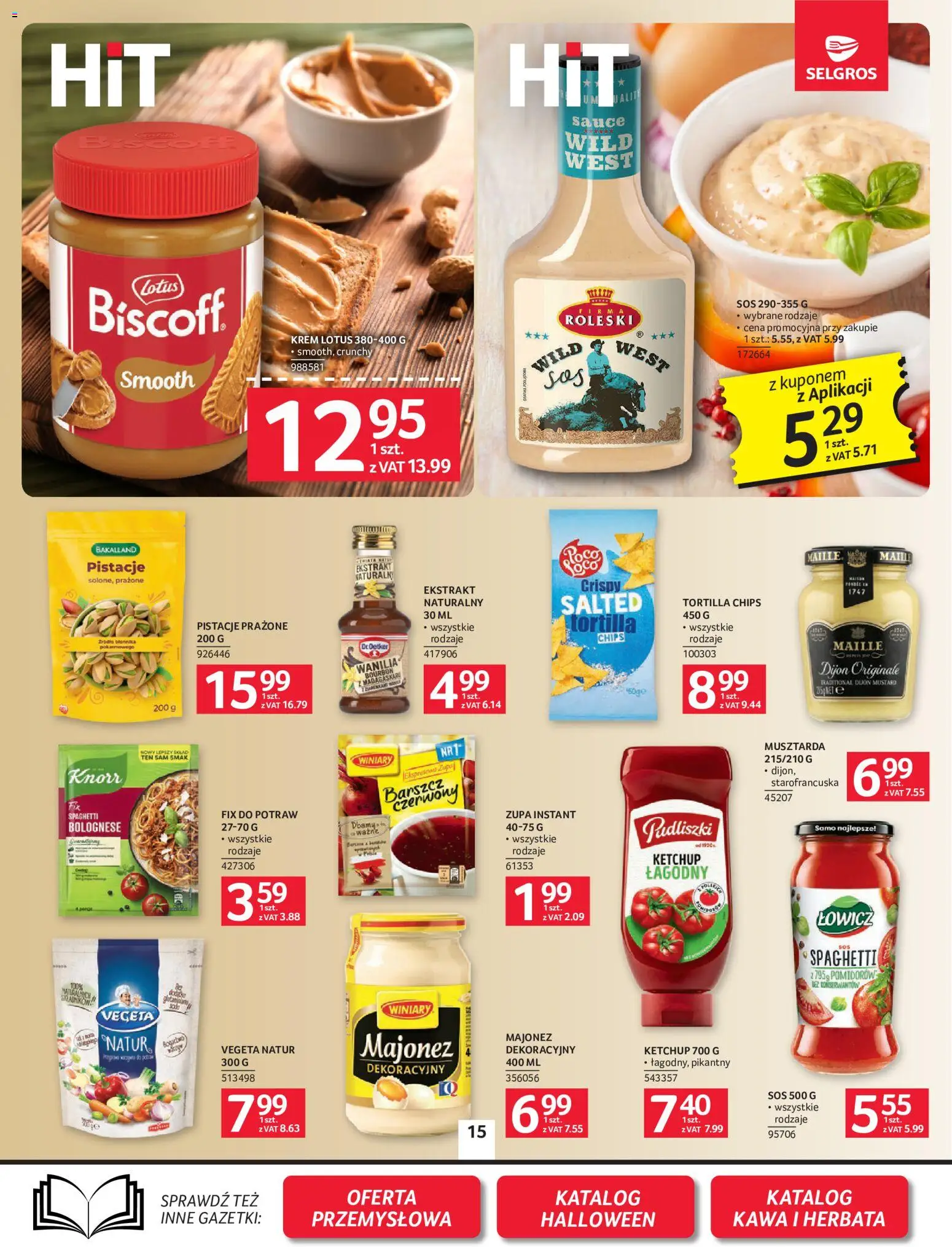 Selgros cash&carry gazetka od 08.10.2026 | Strona: 15 | Produkty: Spaghetti, Herbata, Majonez, Wanilia