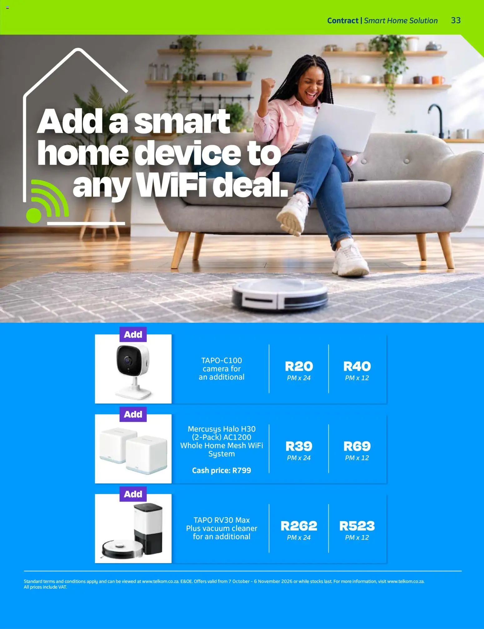 New Telkom catalogue – valid from 07/10/2026 | Page: 33 | Products: Camera, Vacuum cleaner