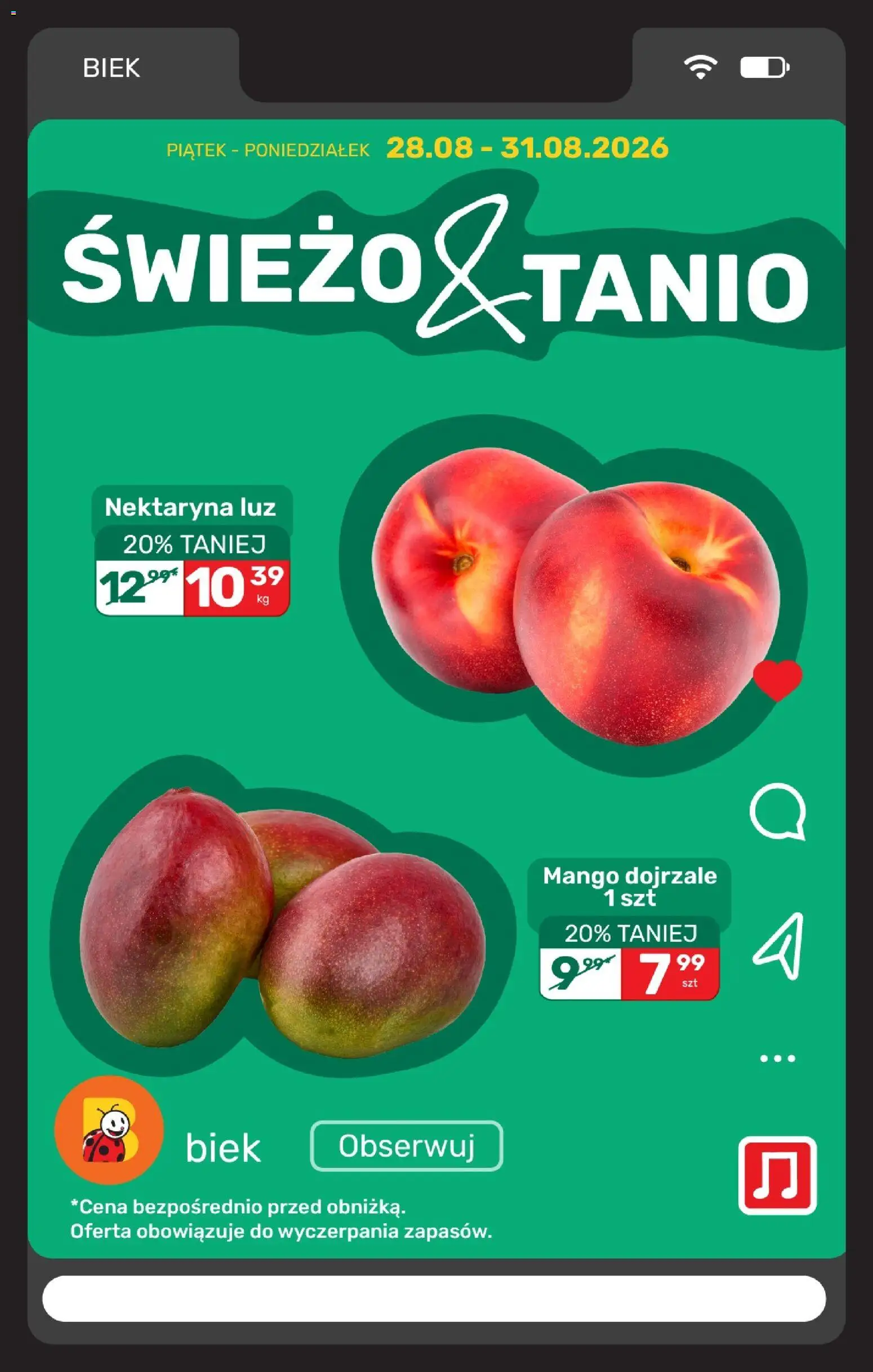 Biedronka gazetka - Biek od 30.08.2026 | Strona: 7 | Produkty: Mango