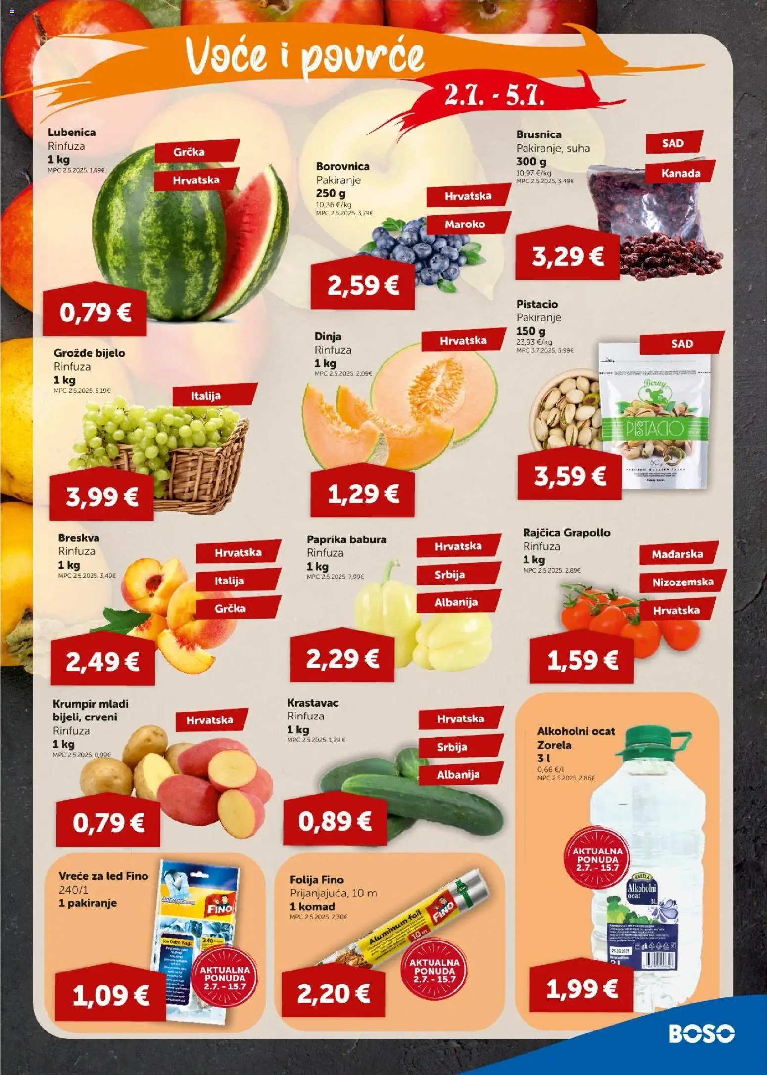 Boso katalog | vrijedi od 02.07.2026 | Stranica: 3 | Proizvodi: Voće, Breskva, Borovnica, Brusnica