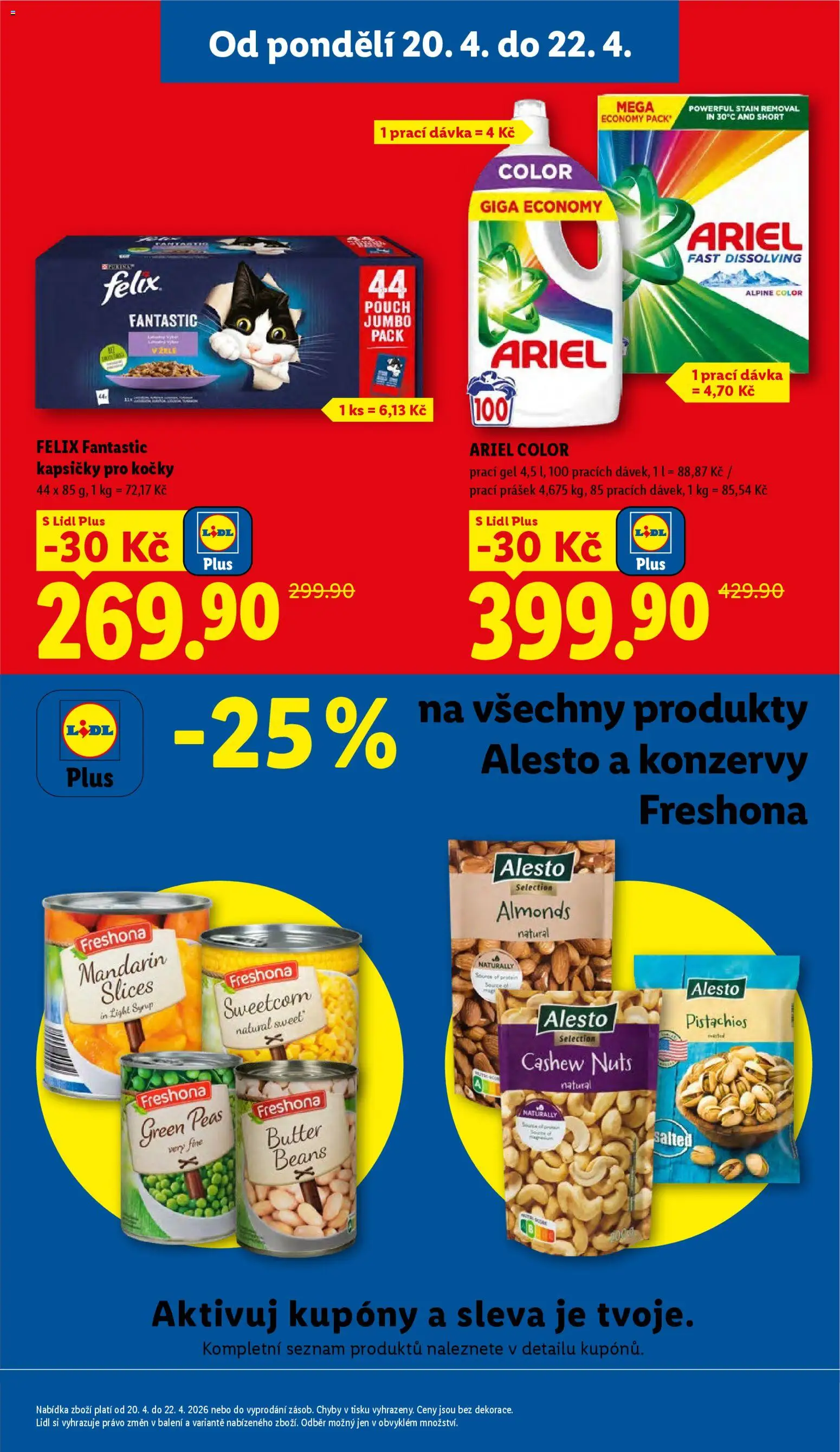 Lidl leták od 20.04.2026 | Strana: 3 | Produkty: Felix, Prací gel, Felix fantastic, Ariel