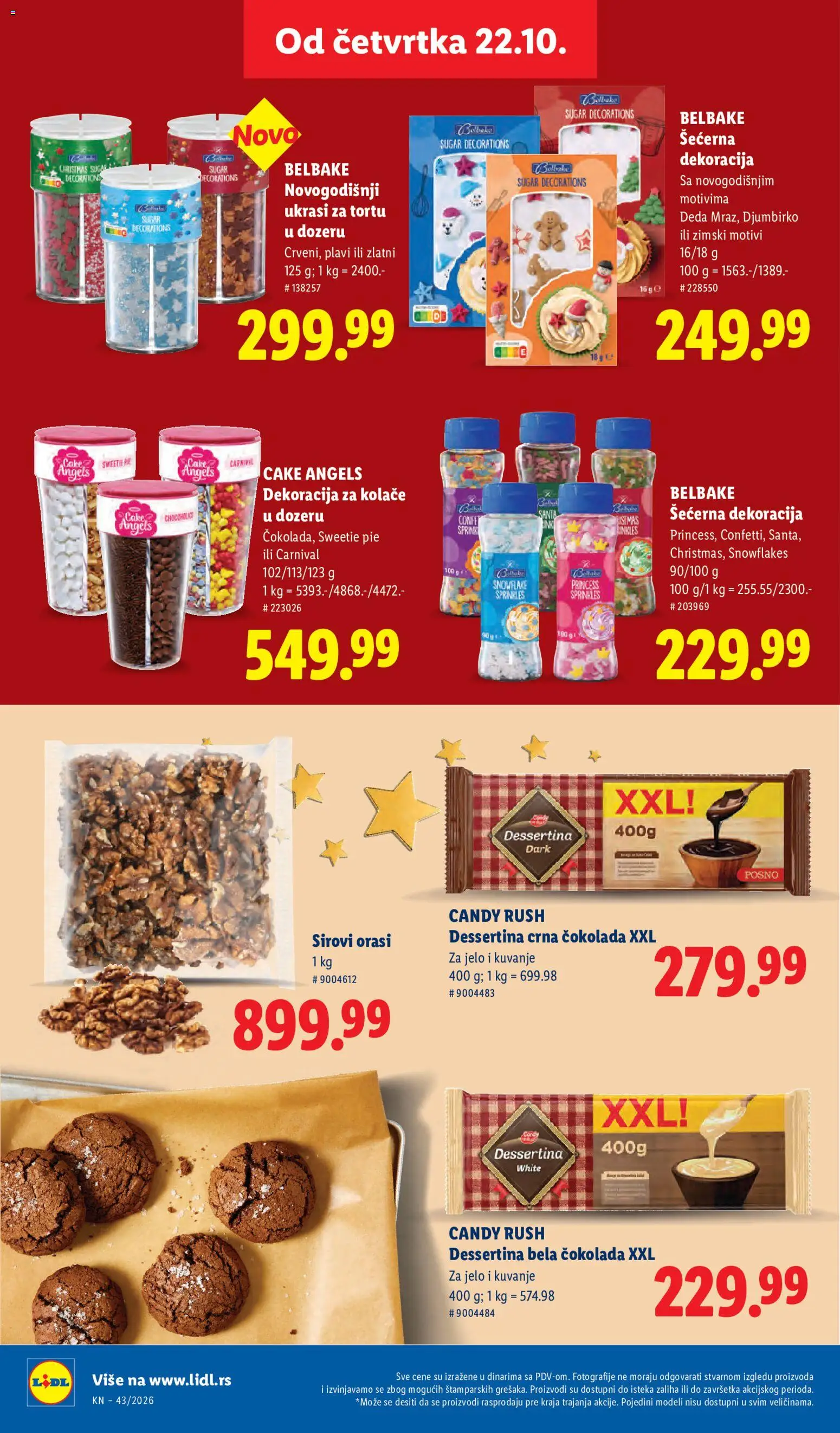Lidl katalog - važi od 22.10.2026 | Strana: 56 | Proizvode: Dekoracija, Orasi, Bela čokolada, Čokolada