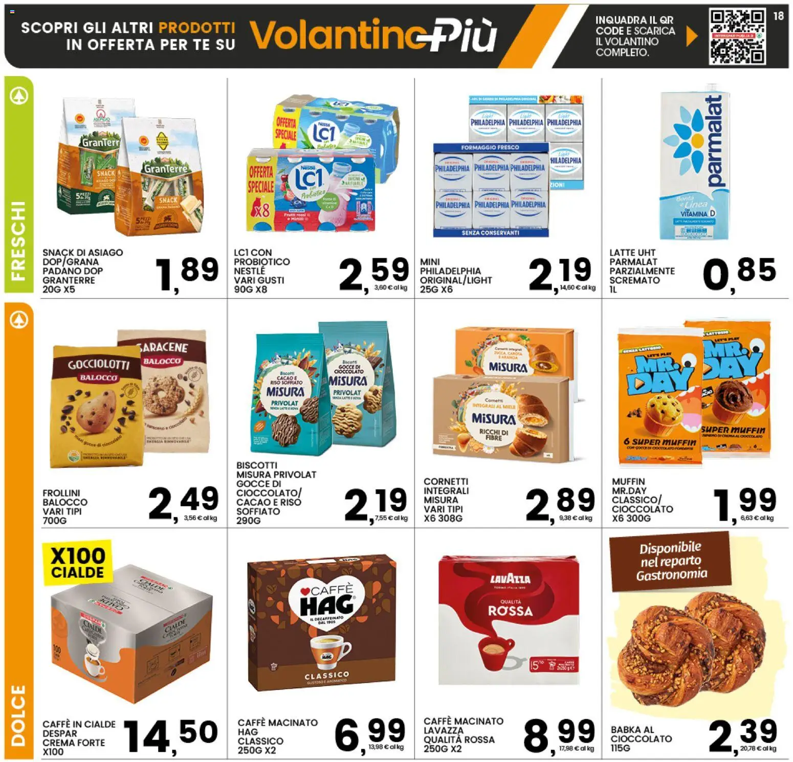 Volantino Interspar del 08.06.2026 | Pagina: 18 | Prodotti: Crema, Muffin, Lavazza, Macinato