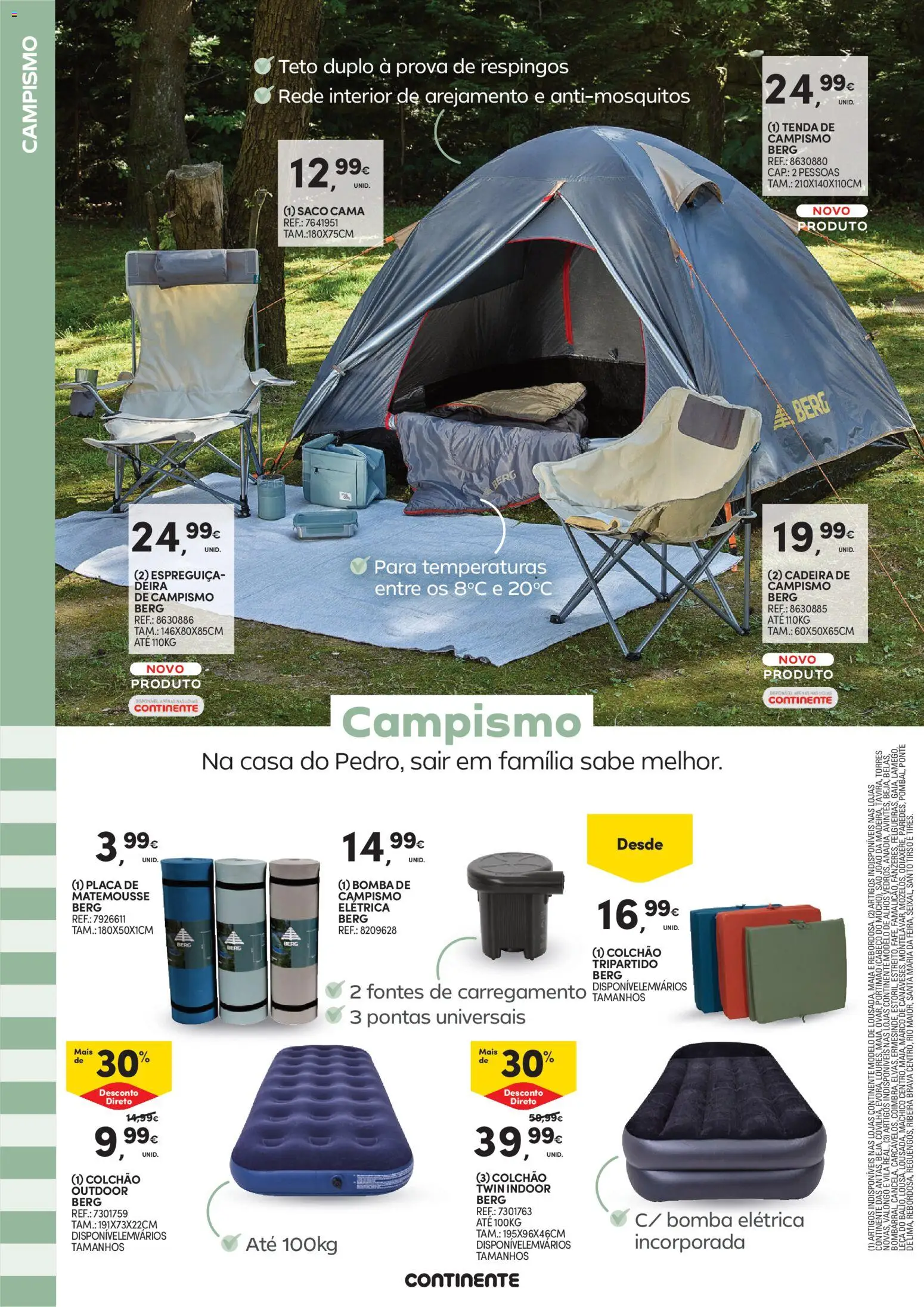 Continente Verão A casa de toda a gente │ válido de 19.05.2026 | Página: 26 | Produtos: Tenda, Colchão, Espreguiçadeira, Cadeira