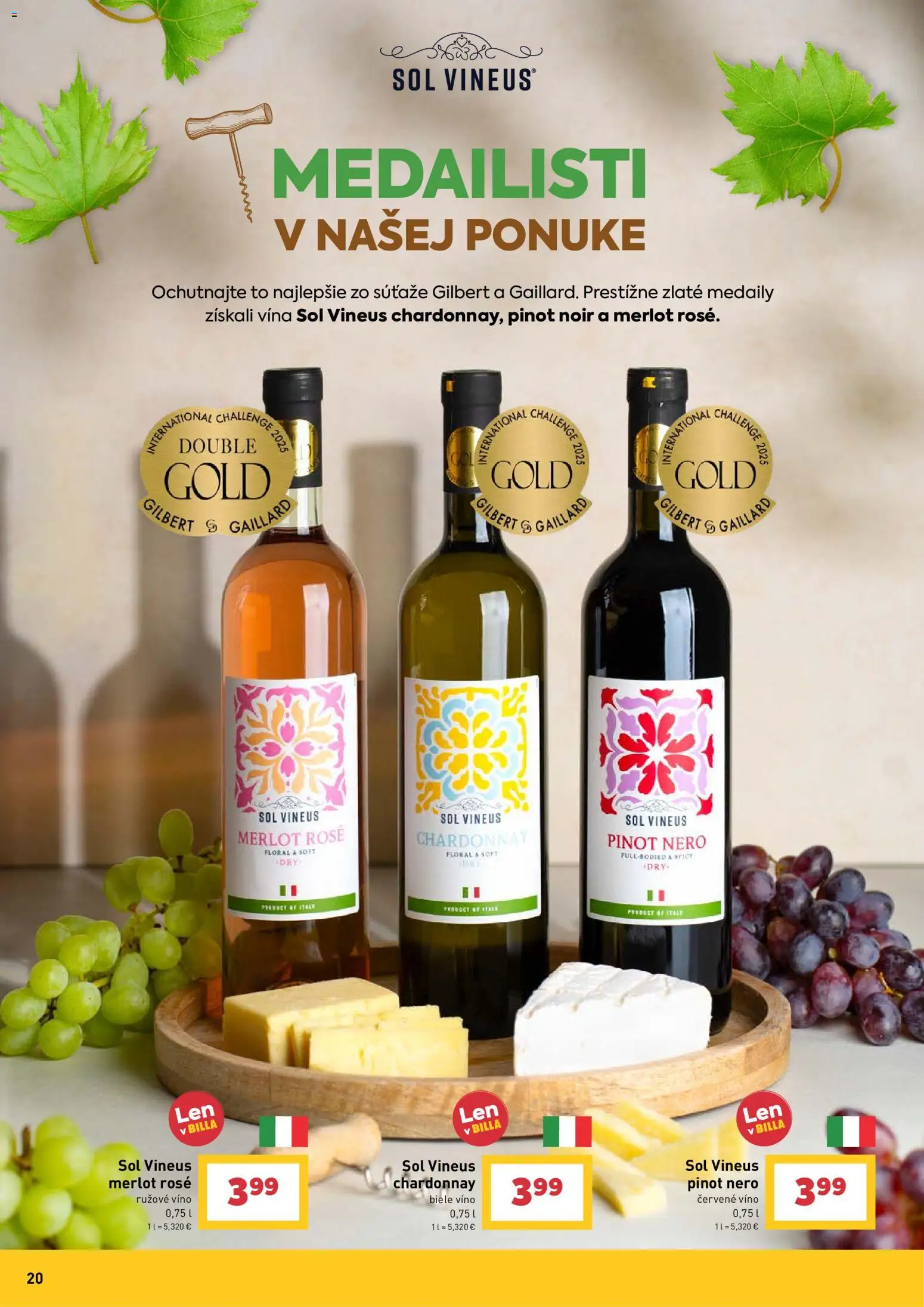 Nové Billa akcie – leták je platný od 09.09.2026 | Strana: 20 | Produkty: Biele víno, Víno, Rúžové víno, Soľ