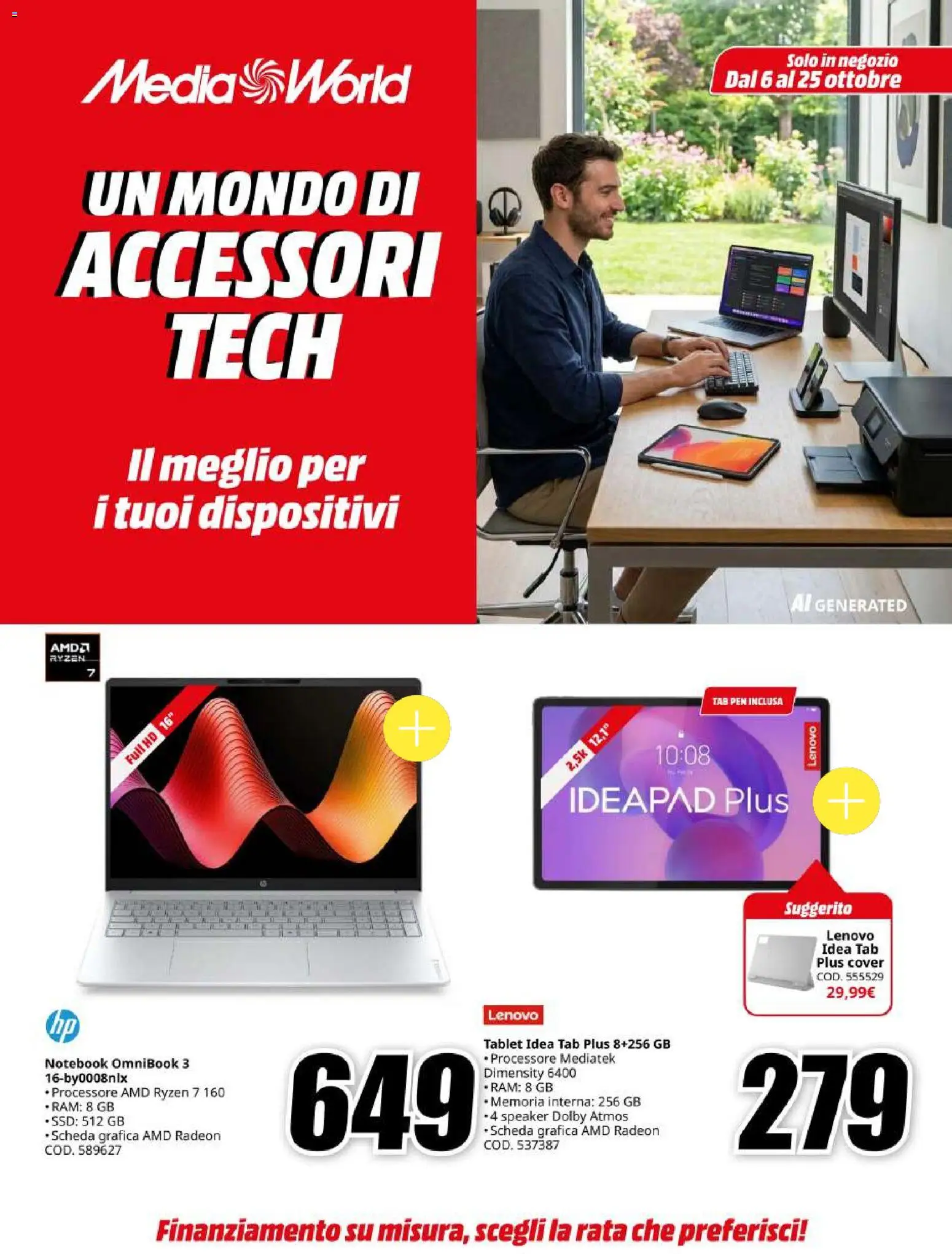 Volantino Media World del 06/10/2026 | Pagina: 1 | Prodotti: Notebook, Tablet, Speaker