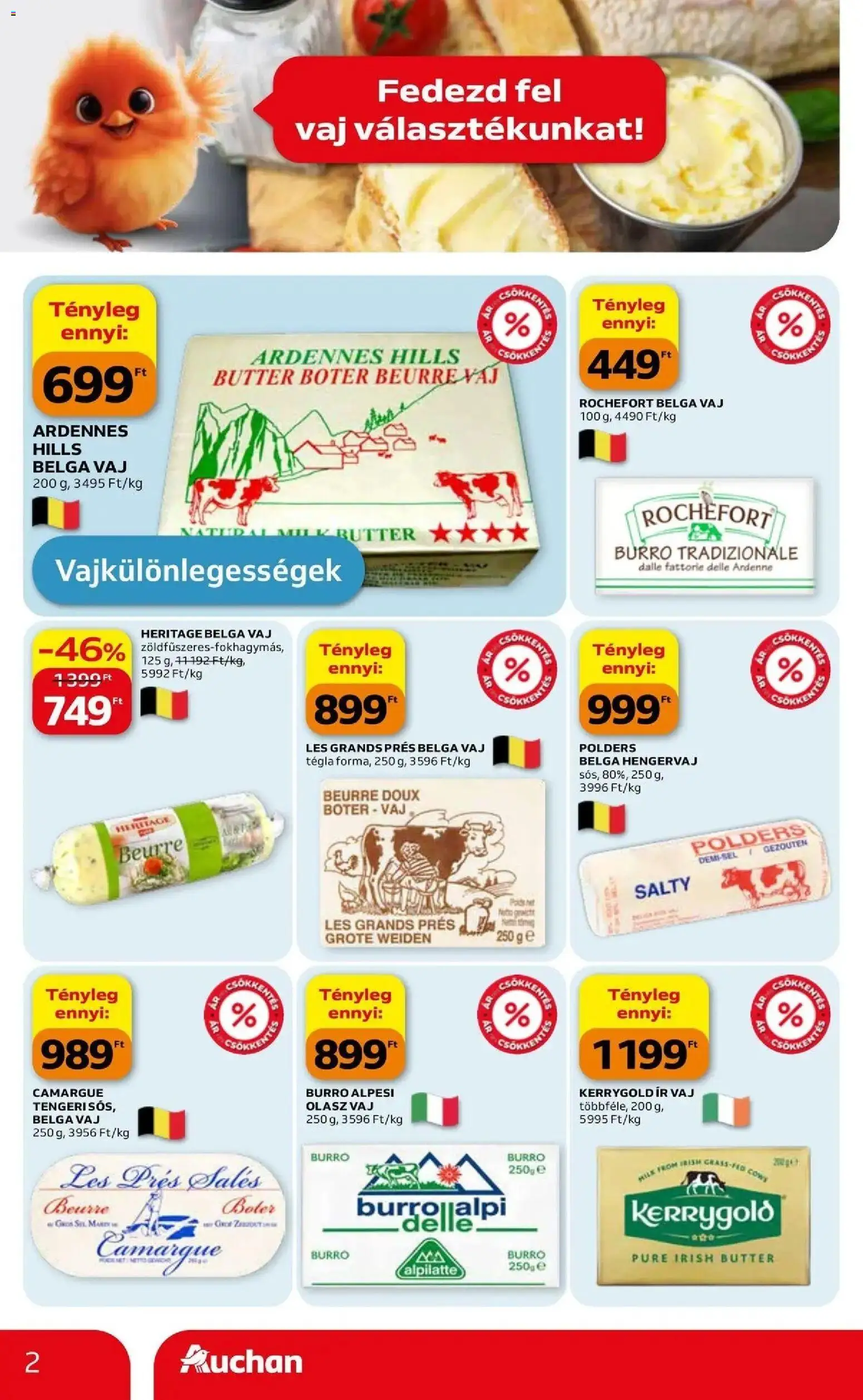 Auchan akciós ujság - amely érvényes a következő dátumtól: 07.05.2026 | Oldal: 2 | Termékek: Vaj