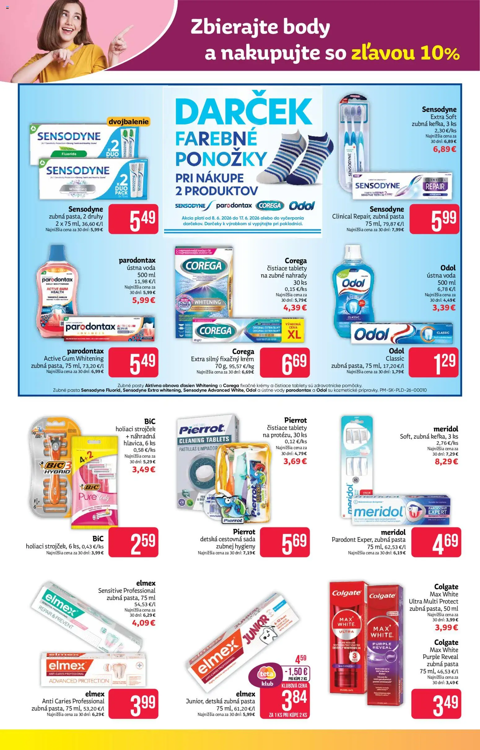 Nové Teta drogerie akcie – leták je platný od 08.06.2026 | Strana: 12 | Produkty: Zubná kefka, Strojček, Holiaci strojček, Voda