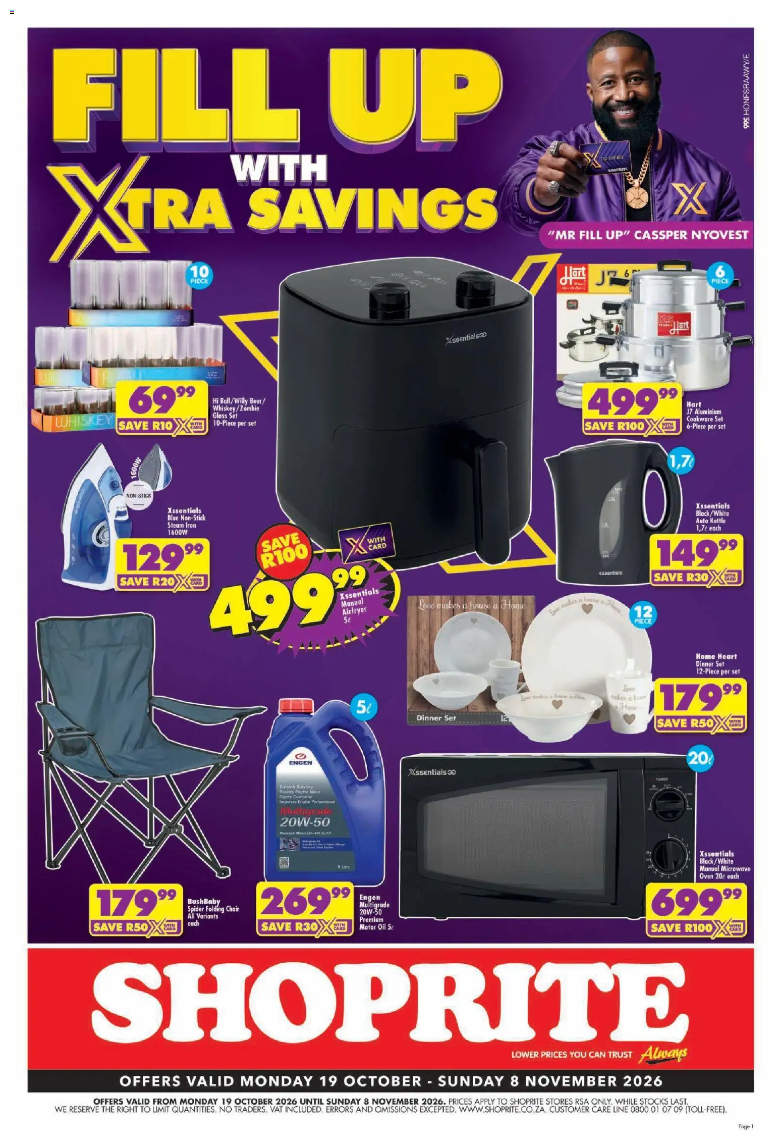New Shoprite catalogue – valid from 19/10/2026 | Page: 1 | Products: Gloss, Microwave oven, Iron, Chair