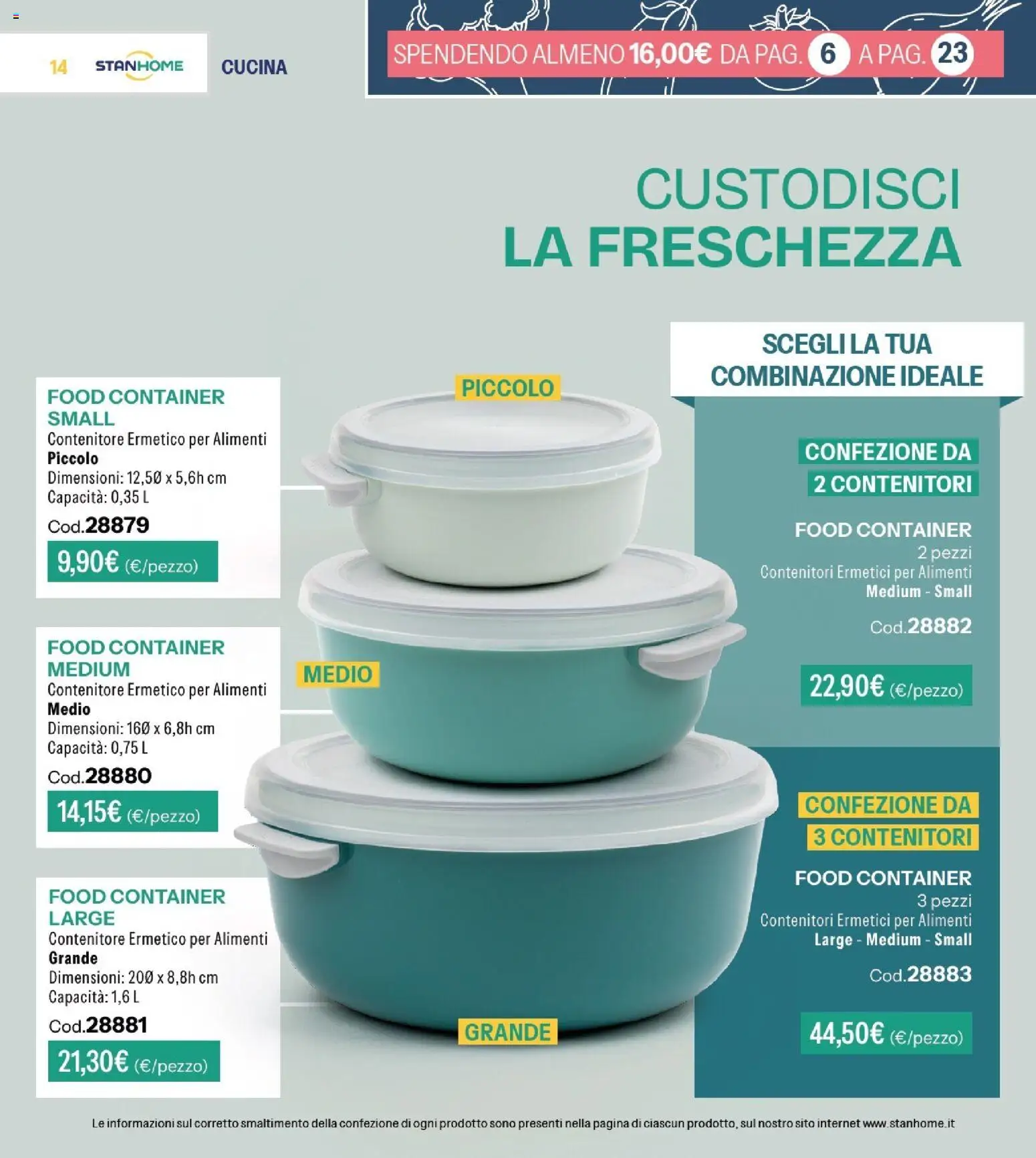 Volantino Stanhome del 20/10/2026 | Pagina: 14 | Prodotti: Tè, Basso, Padella