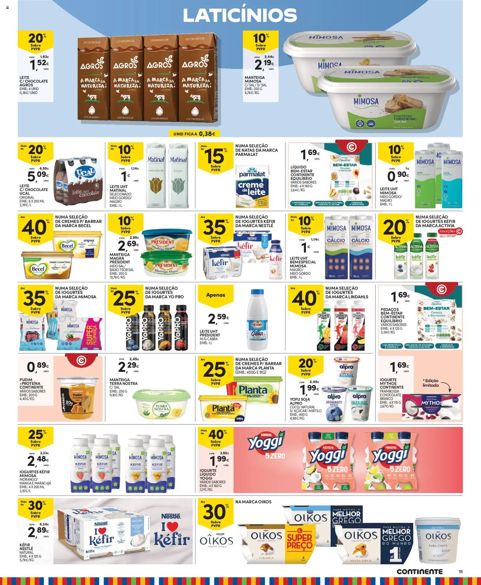 Continente Madeira │ válido de 18/08/2026 | Página: 11 | Produtos: Iogurtes, Vitamina d, Cereais, Proteina