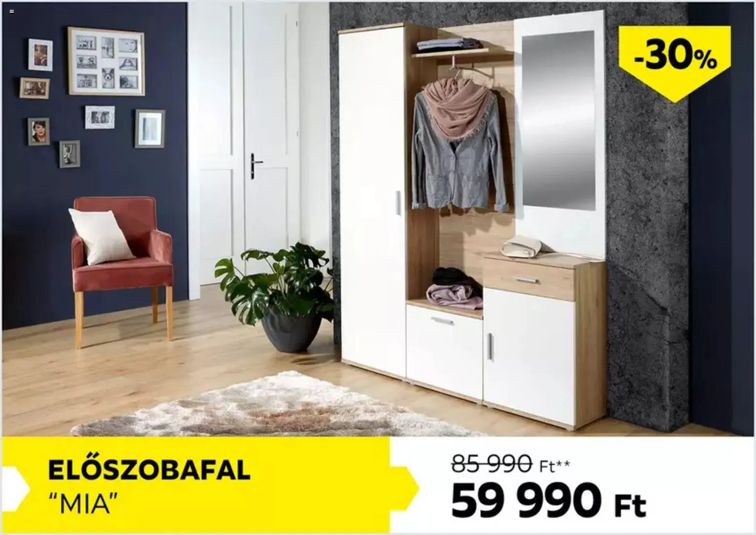 Möbelix akciós ujság - amely érvényes a következő dátumtól: 05.03.2026 | Oldal: 4 | Termékek: Előszobafal