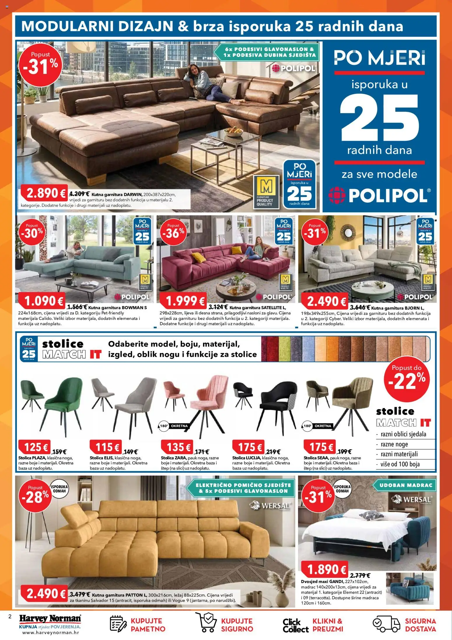 Harvey Norman katalog | vrijedi od 18.08.2026 | Stranica: 2 | Proizvodi: Stolica, Sjedala, Kutna garnitura, Dvosjed