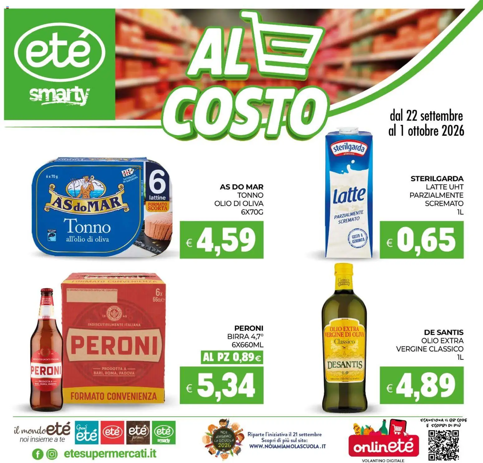 Volantino Eté del 22/09/2026 | Pagina: 1 | Prodotti: Tè, Latte, Olio, Tonno
