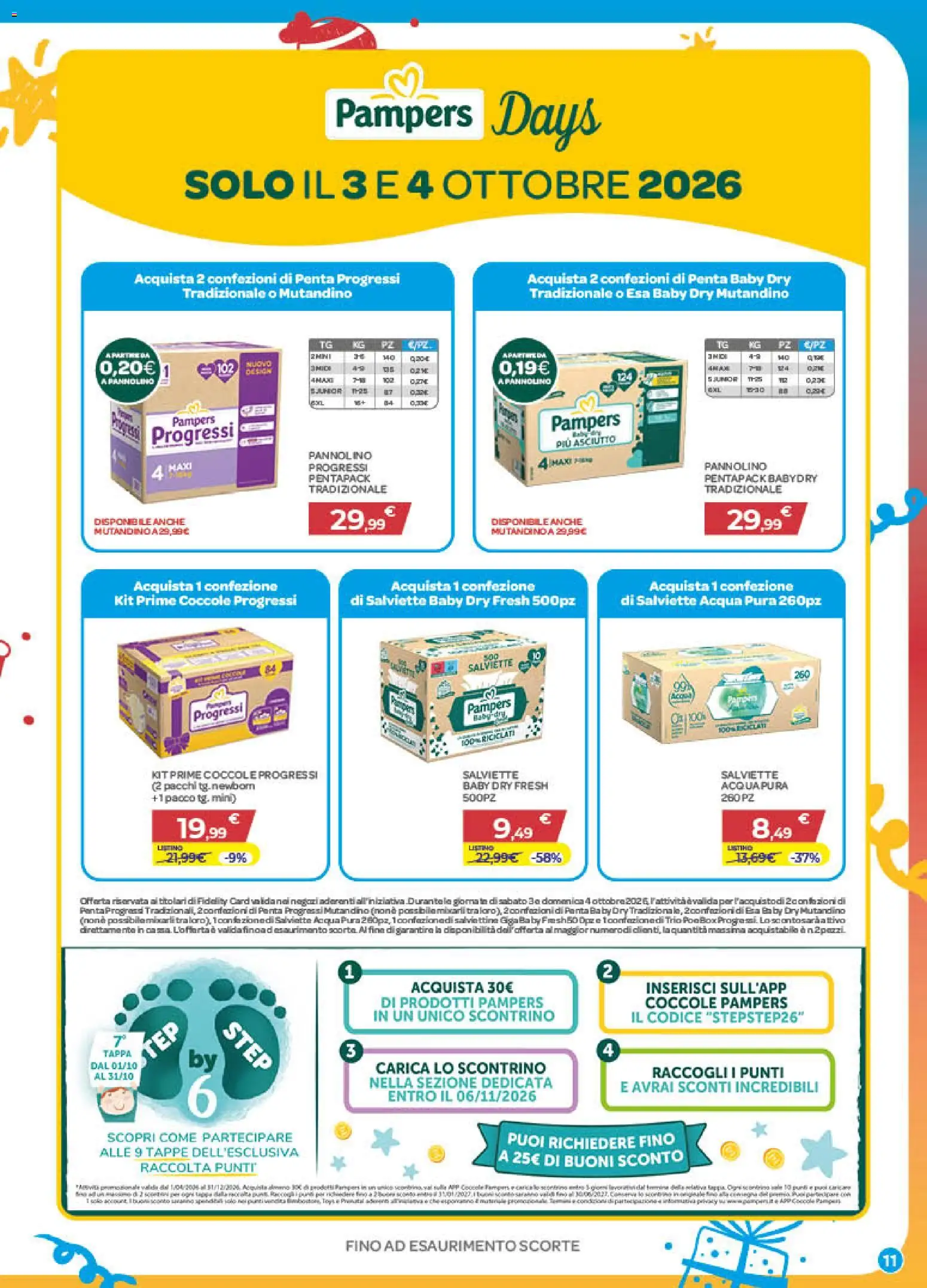 Volantino Bimbo store del 01/10/2026 | Pagina: 11 | Prodotti: Acqua, Pampers