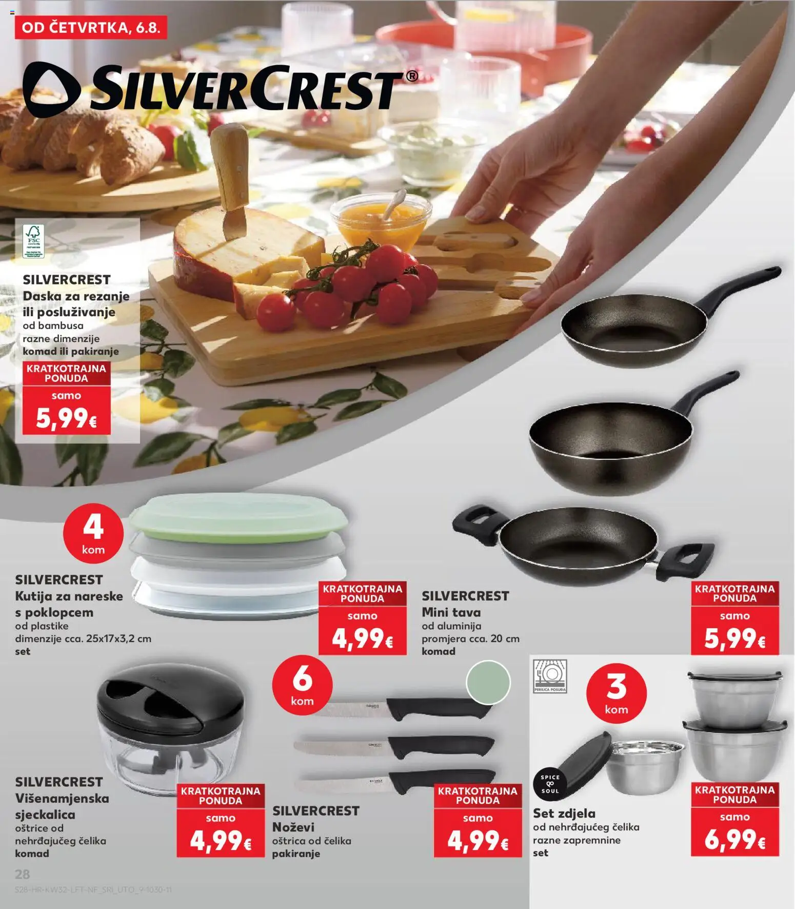 Kaufland katalog | vrijedi od 06.08.2026 | Stranica: 28 | Proizvodi: Pan, Sjeckalica, Tava, Zdjela