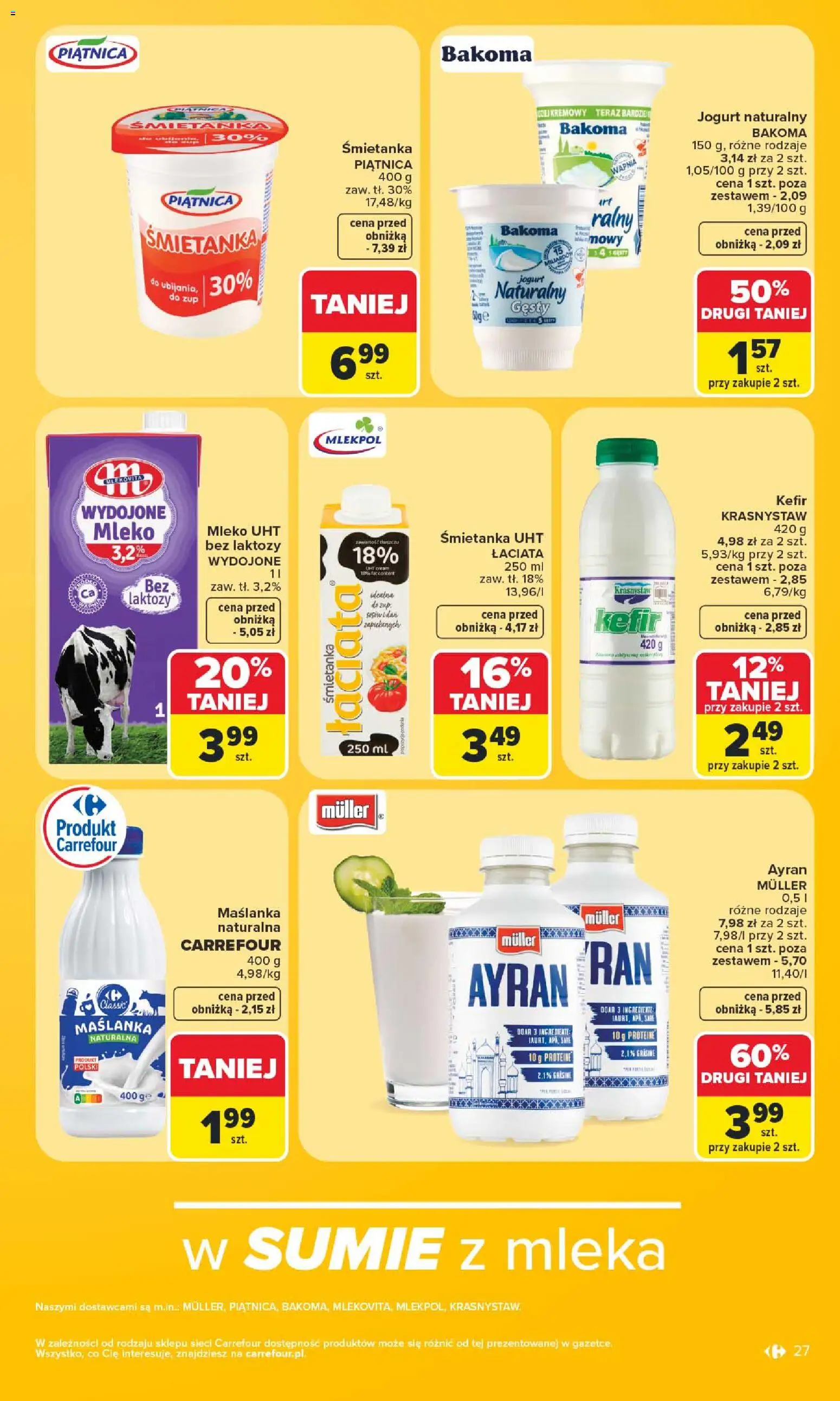 Carrefour gazetka od 08.06.2026 | Strona: 29 | Produkty: Bez laktozy, Kefir, Maślanka, Mleka