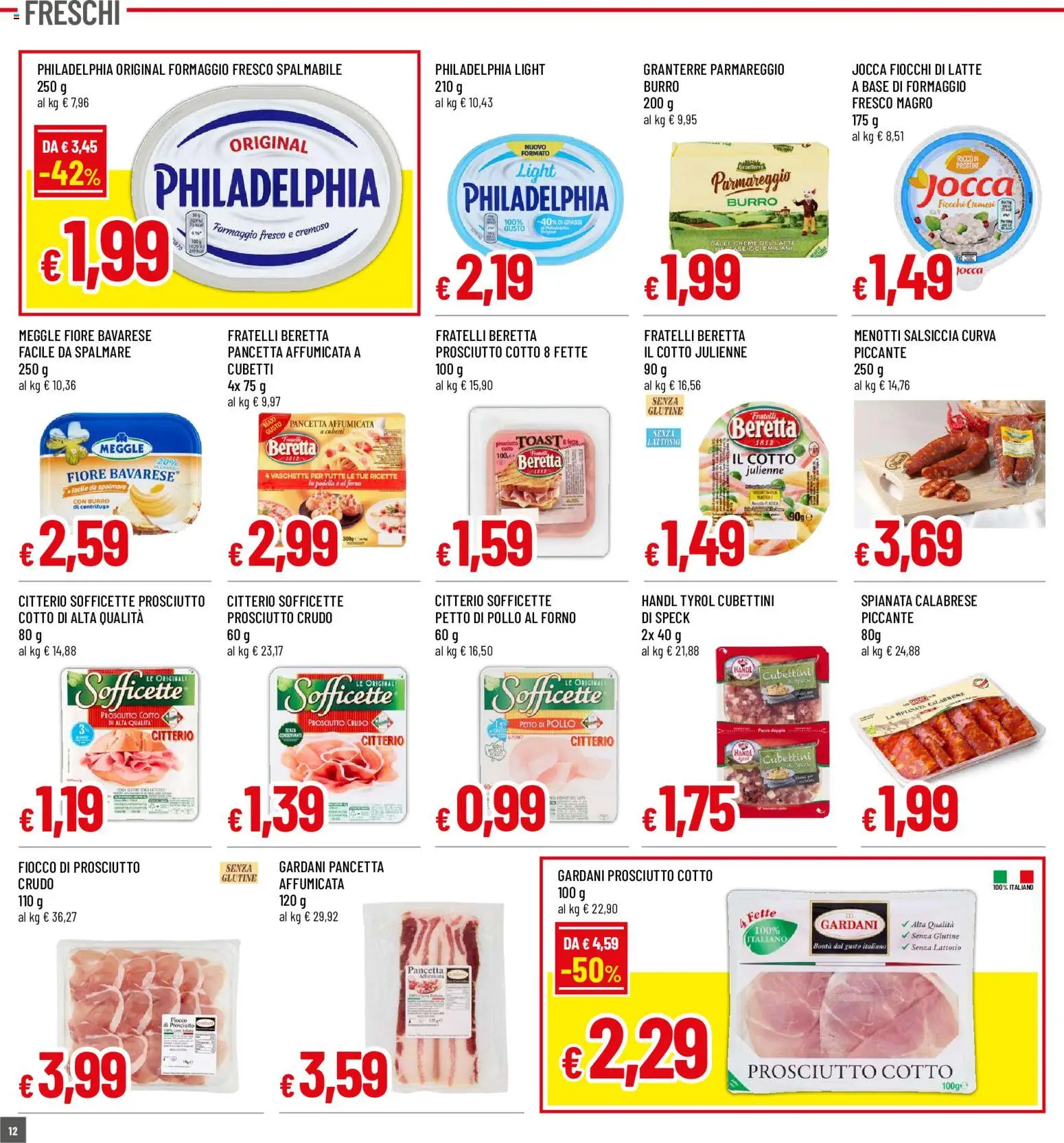 Volantino Galassia del 20/08/2026 | Pagina: 12 | Prodotti: Senza glutine, Prosciutto Cotto, Formaggio, Salsiccia