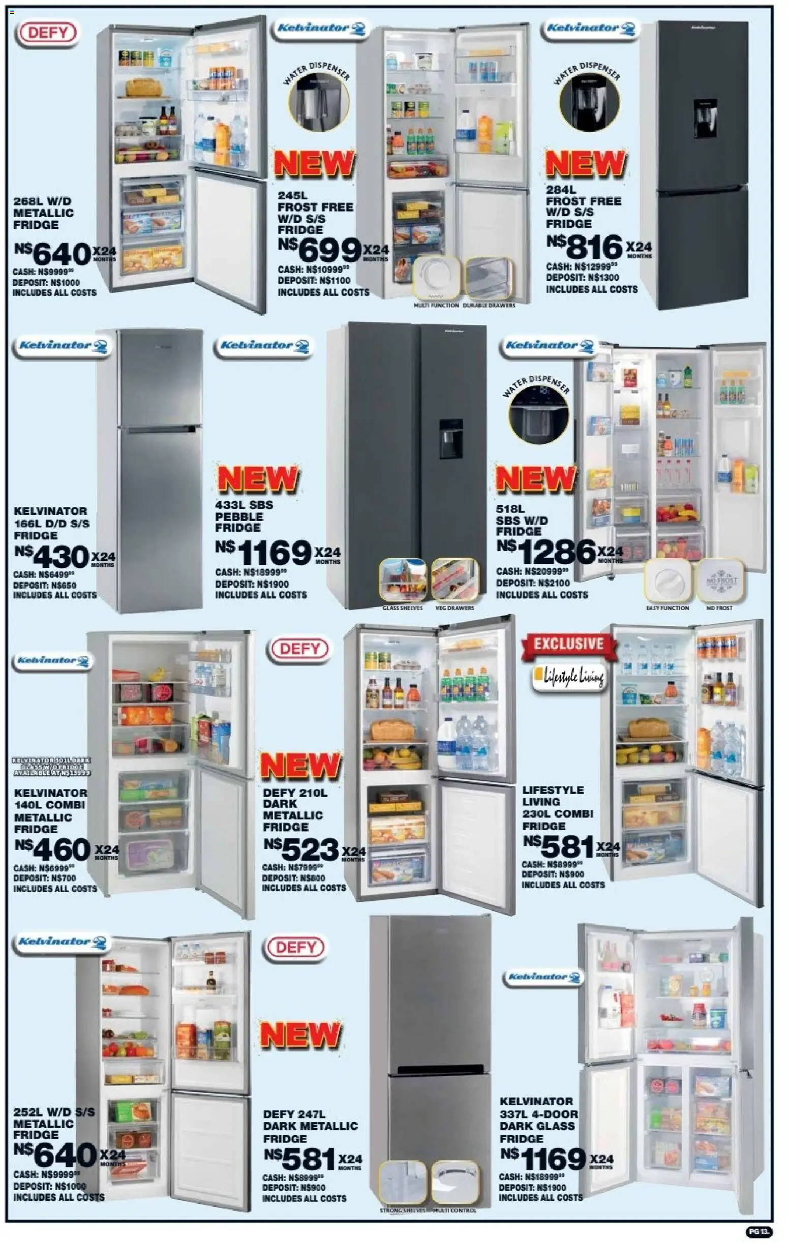 New Lewis Stores catalogue – valid from 10/08/2026 | Page: 13 | Products: Fridge, Water