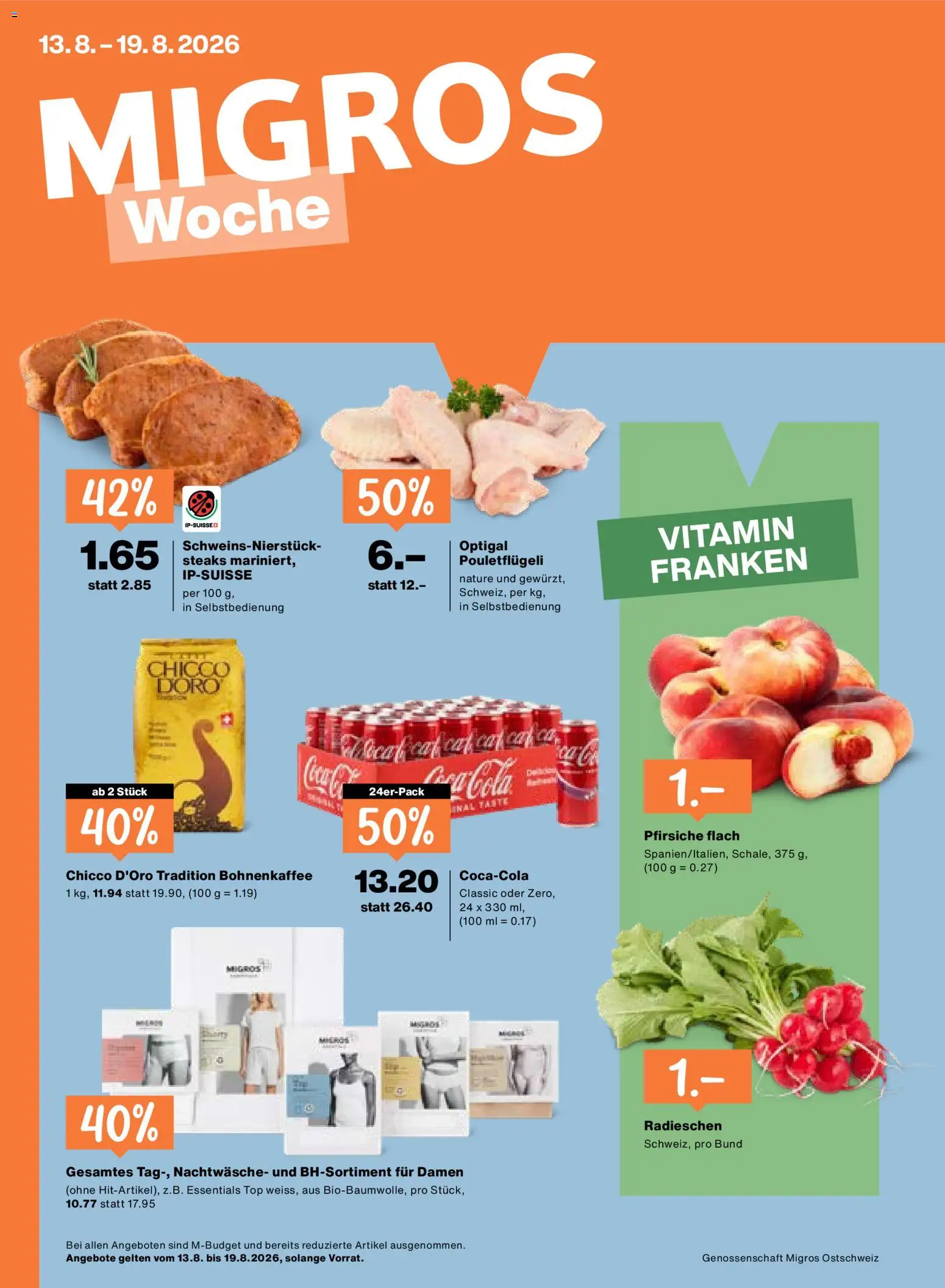 Migros aktionen – gültig ab 13.08.2026 | Seite: 1 | Produkte: Top