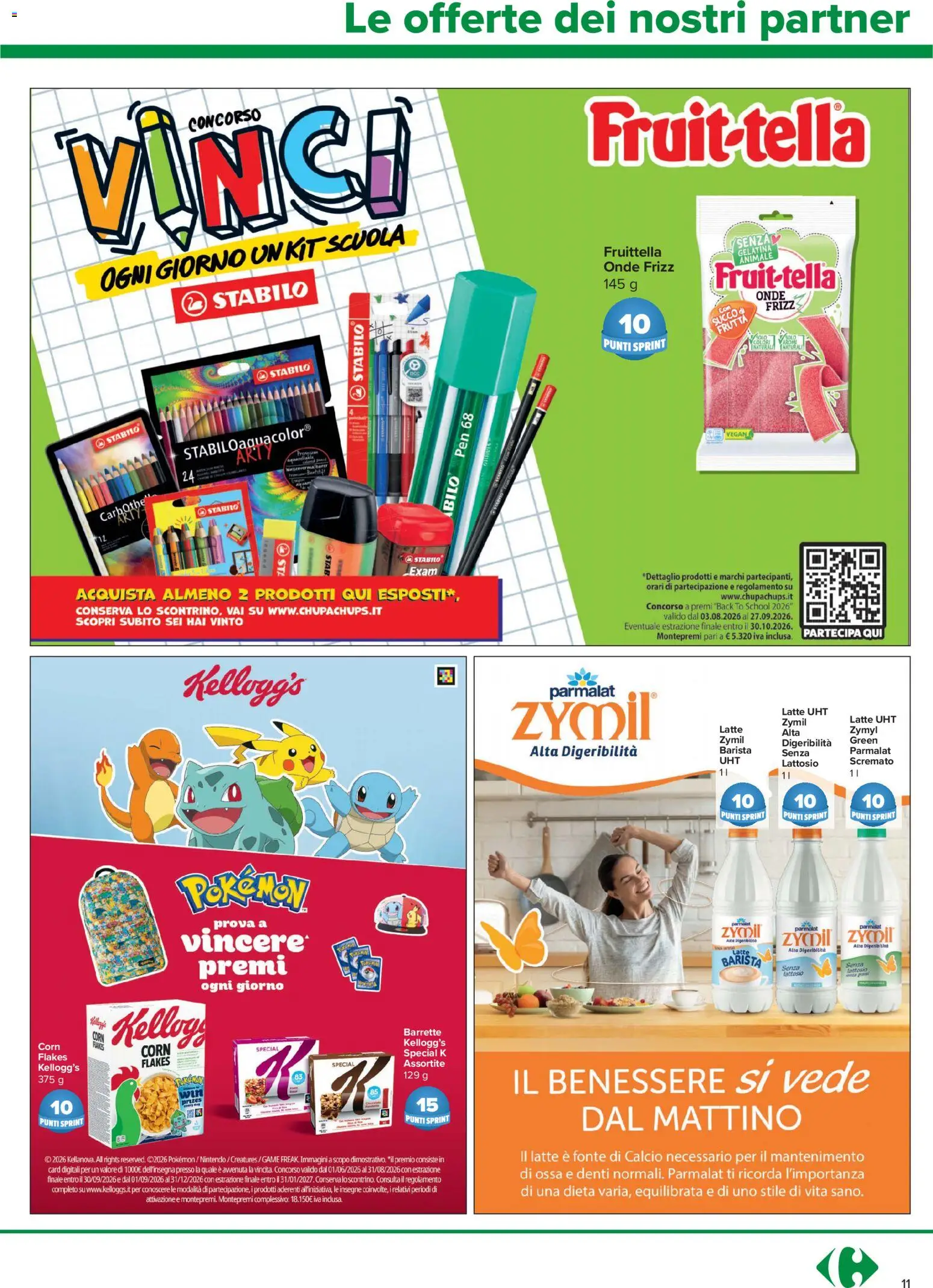 Volantino Carrefour del 27/08/2026 | Pagina: 11 | Prodotti: Vegan, Frutta, Latte, Senza lattosio