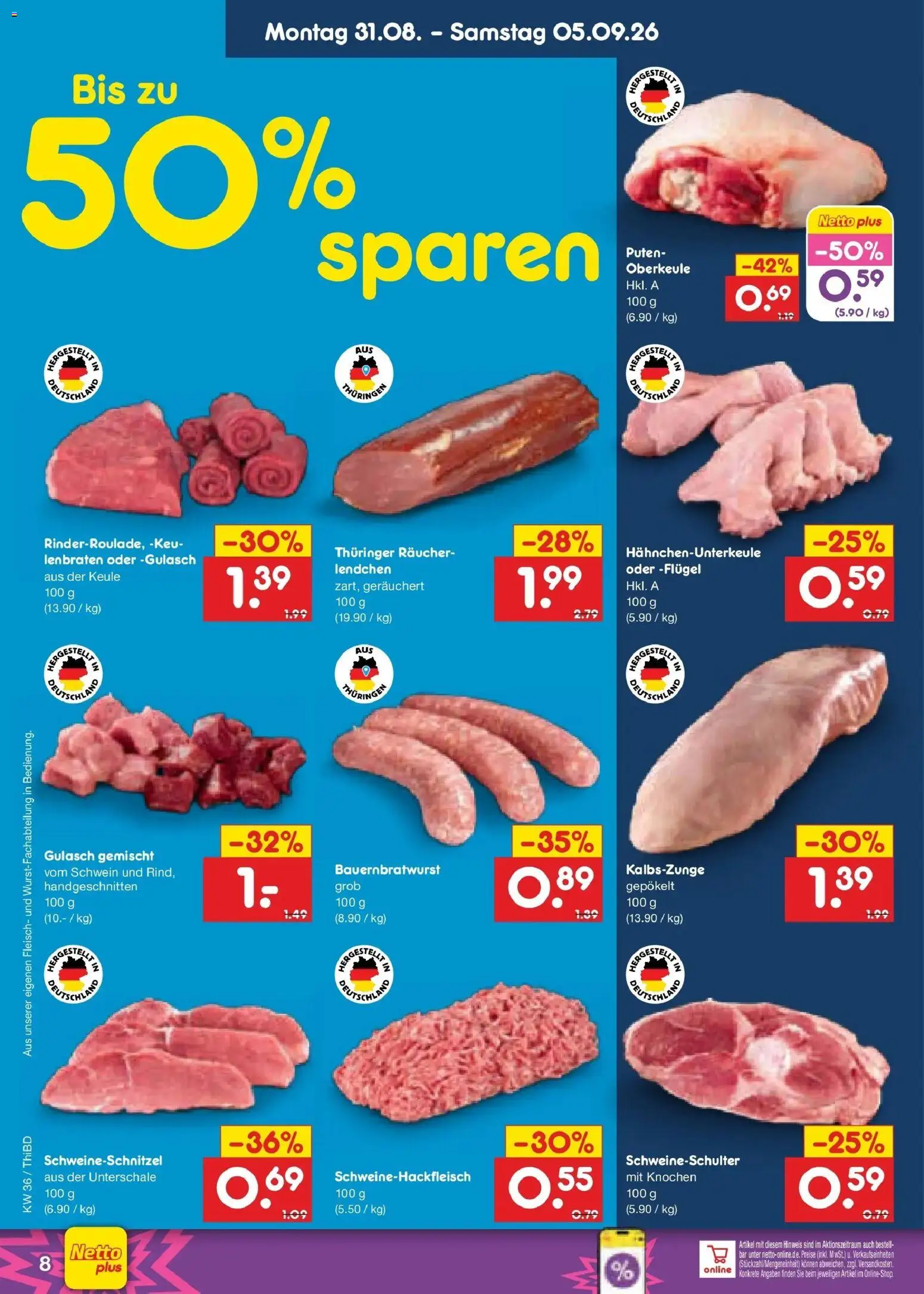 Netto Marken-Discount Prospekt Thiendorf – gültig ab 31.08.2026 | Seite: 10 | Produkte: Gulasch, Fleisch
