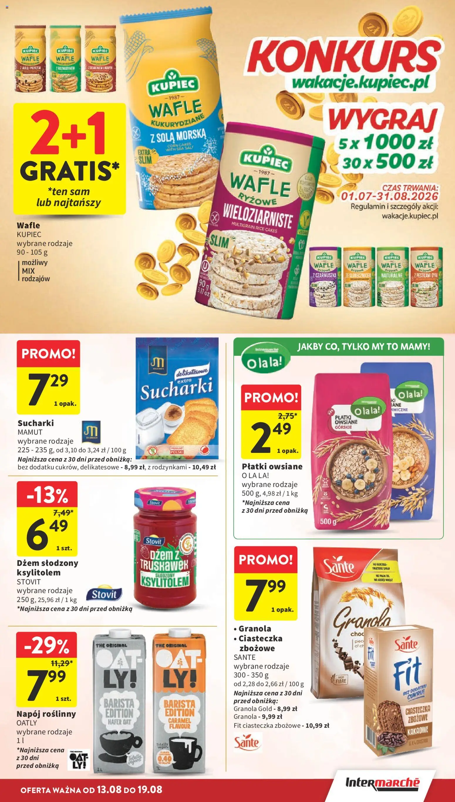 Intermarche gazetka od 13.08.2026 | Strona: 31 | Produkty: Czarnuszka, Wafle, Ciasteczka zbożowe, Dżem