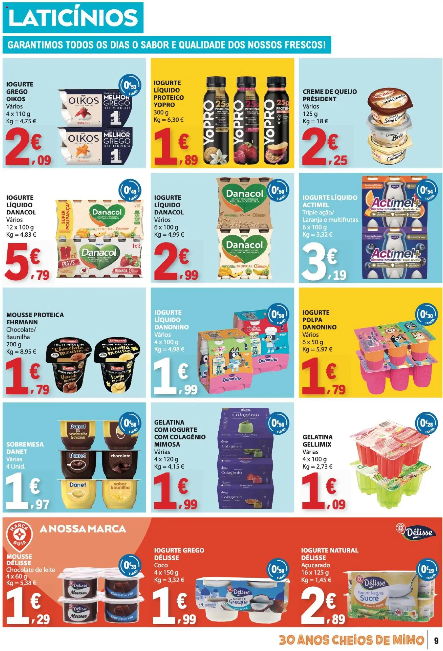 E.Leclerc folheto │ válido de 11.06.2026 | Página: 9 | Produtos: Aveia, Queijo, Chocolate, Creme