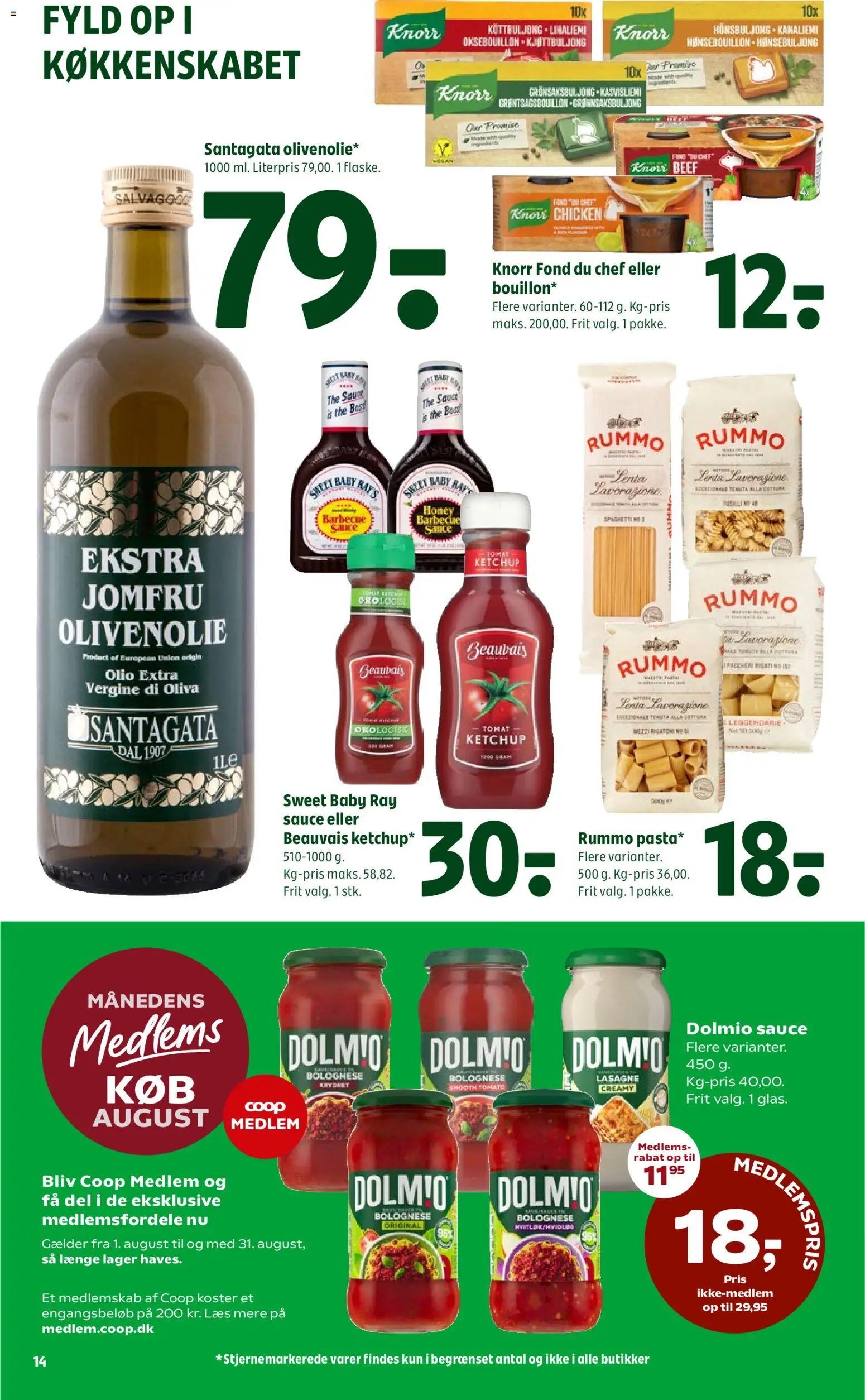 Coop 365 tilbudsavis – gyldig fra 06/08/2026 | Side: 18 | Produkter: Ketchup, Is, Carpete, Olivenolie