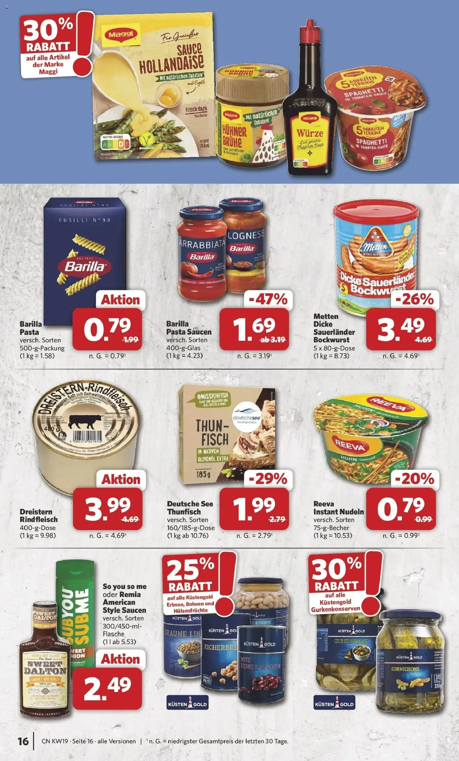 Combi Unsere Wochenangebote – gültig ab 04.05.2026 | Seite: 16 | Produkte: Barilla, Olivenol, Tomaten, Pasta